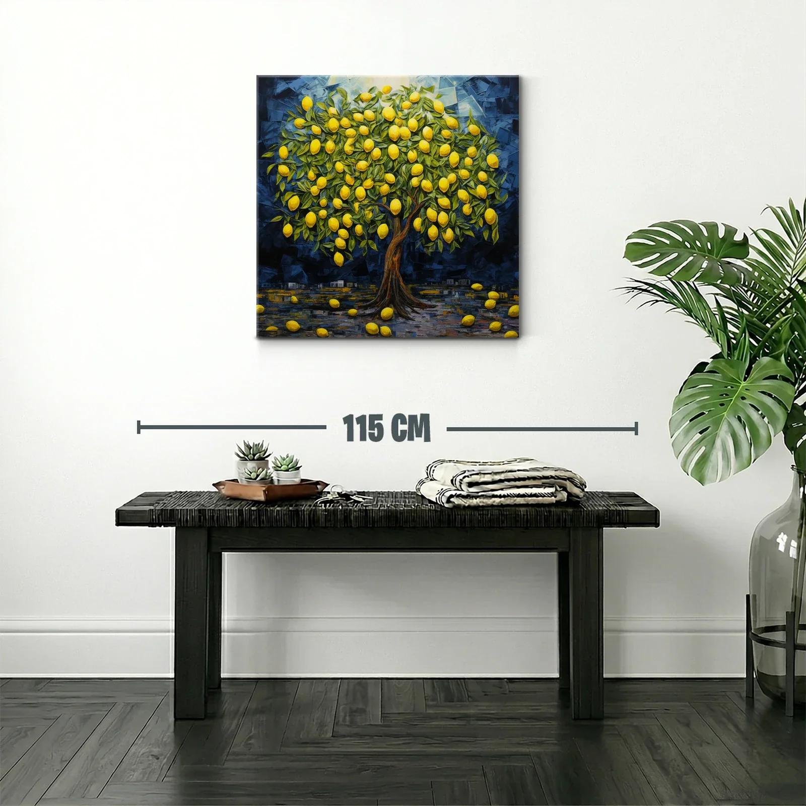 Árbol cargado de limones en tono vibrante azul noche — miniatura 2