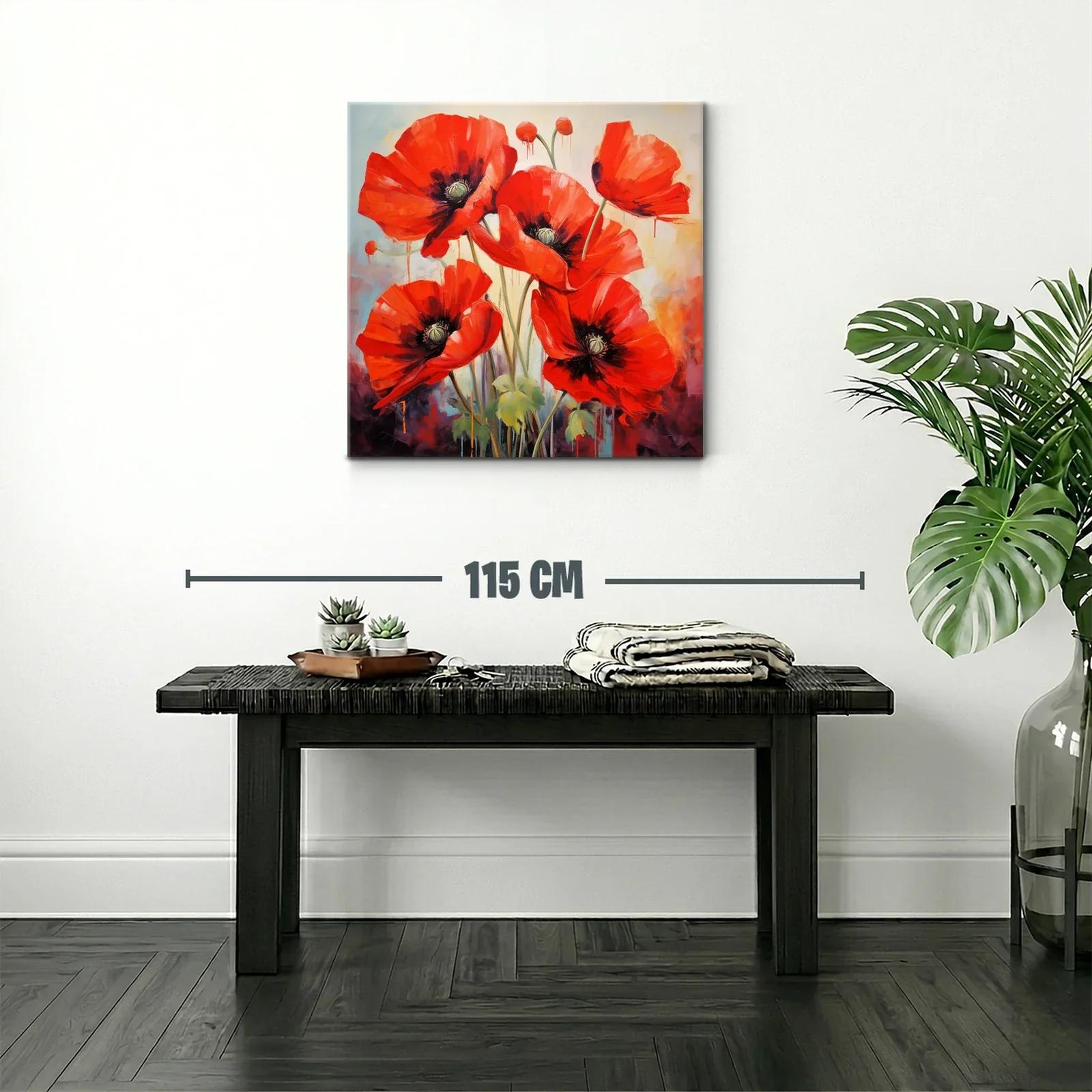 Vibrante composición de amapolas rojas sobre fondo suave — miniatura 2