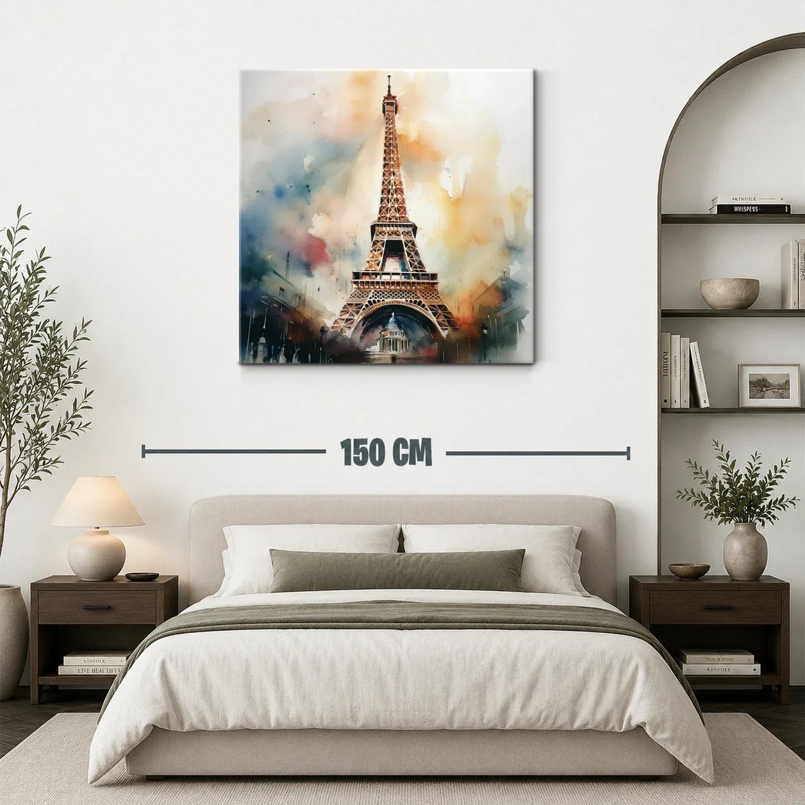 Cuadro Torre Eiffel con tonalidades cálidas y difusas — miniatura 3
