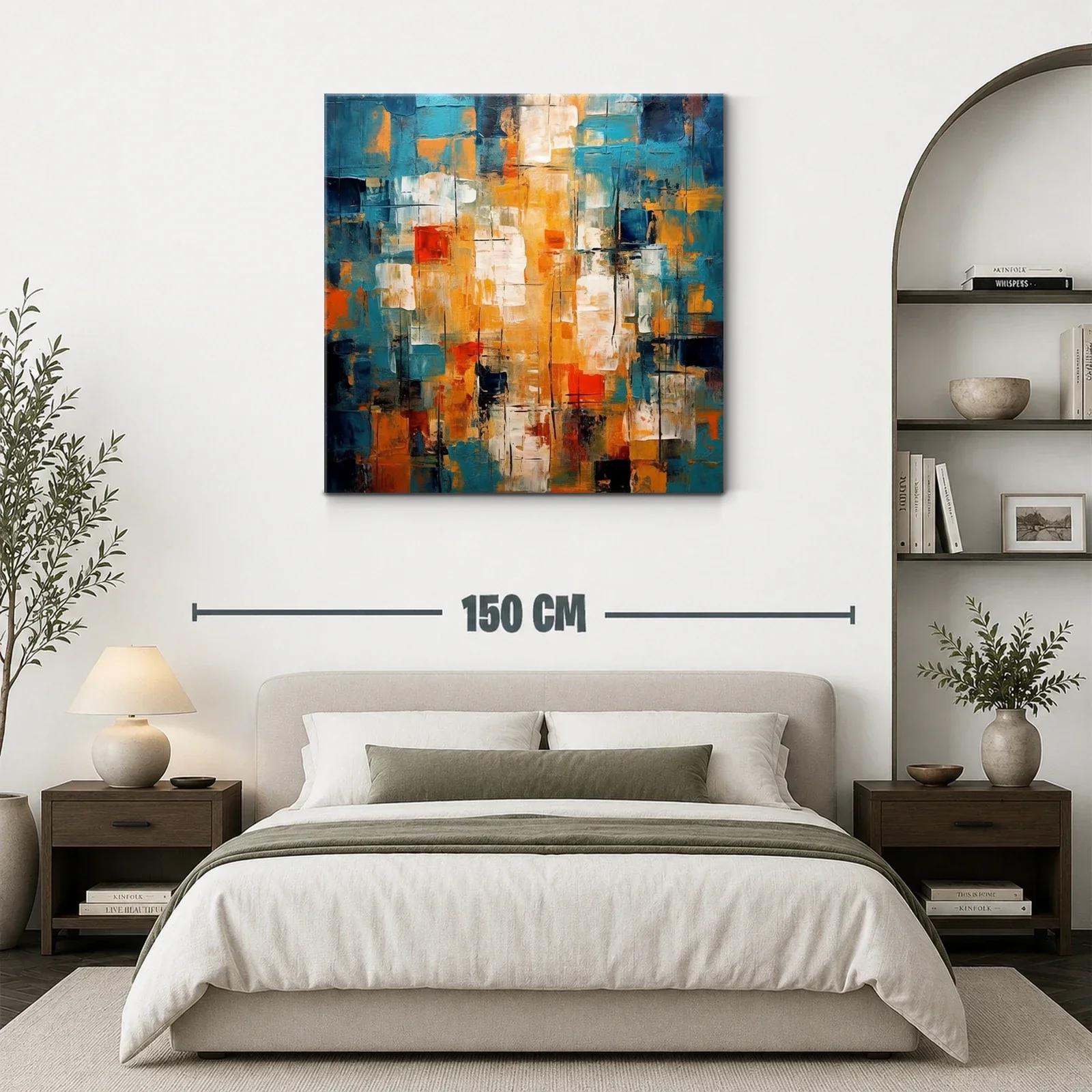 Cuadro abstracto con juego de luces y contrastes cálidos — miniatura 3