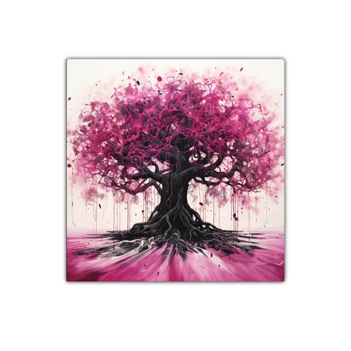 Árbol vibrante con ramas entrelazadas en tonos fucsia — imagen principal
