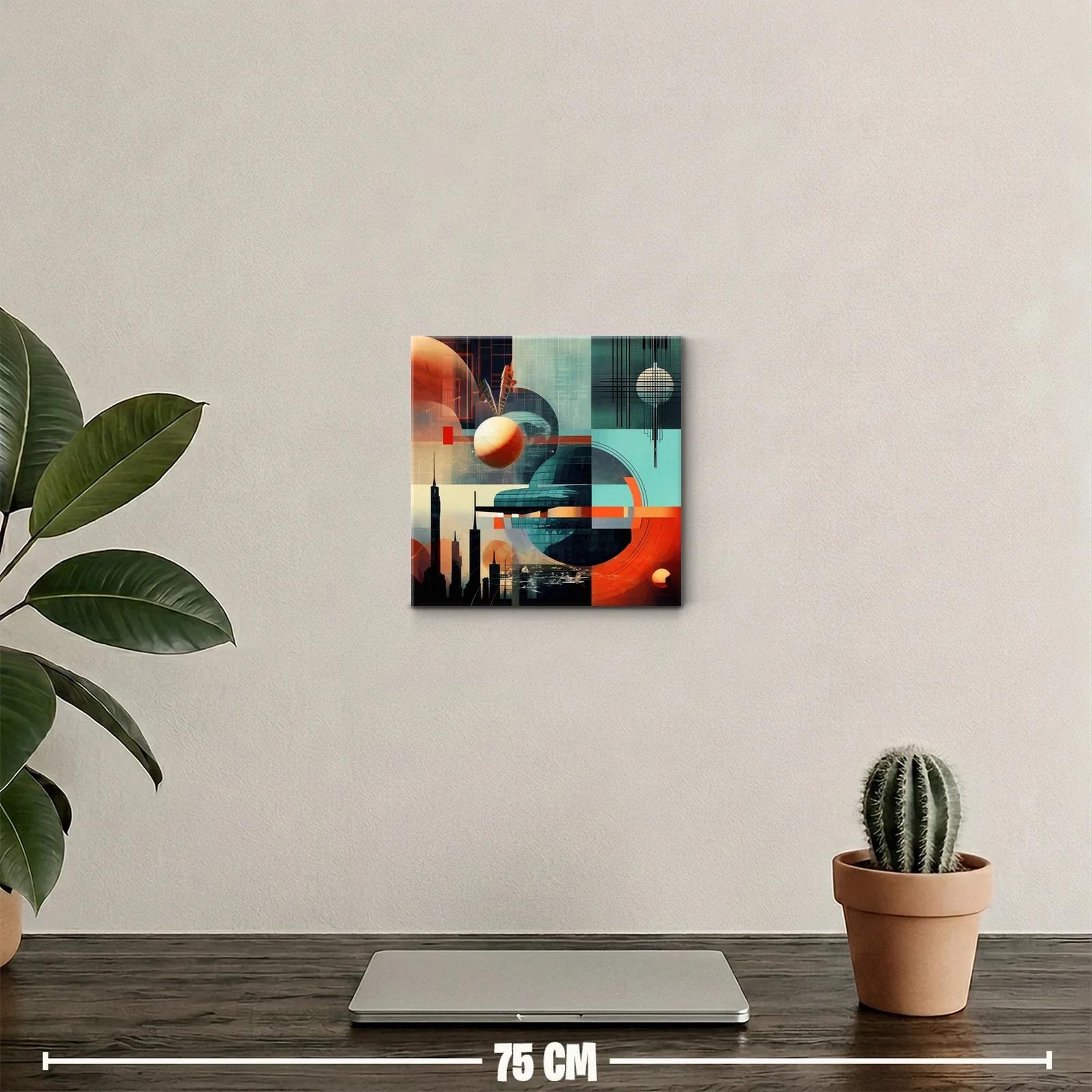 Composición abstracta con formas geométricas y contrastes cálidos — miniatura 2
