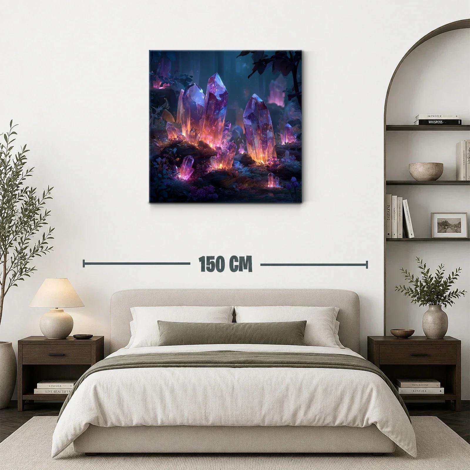 Cuadro con cristales luminosos en tonos violeta y azul — miniatura 3