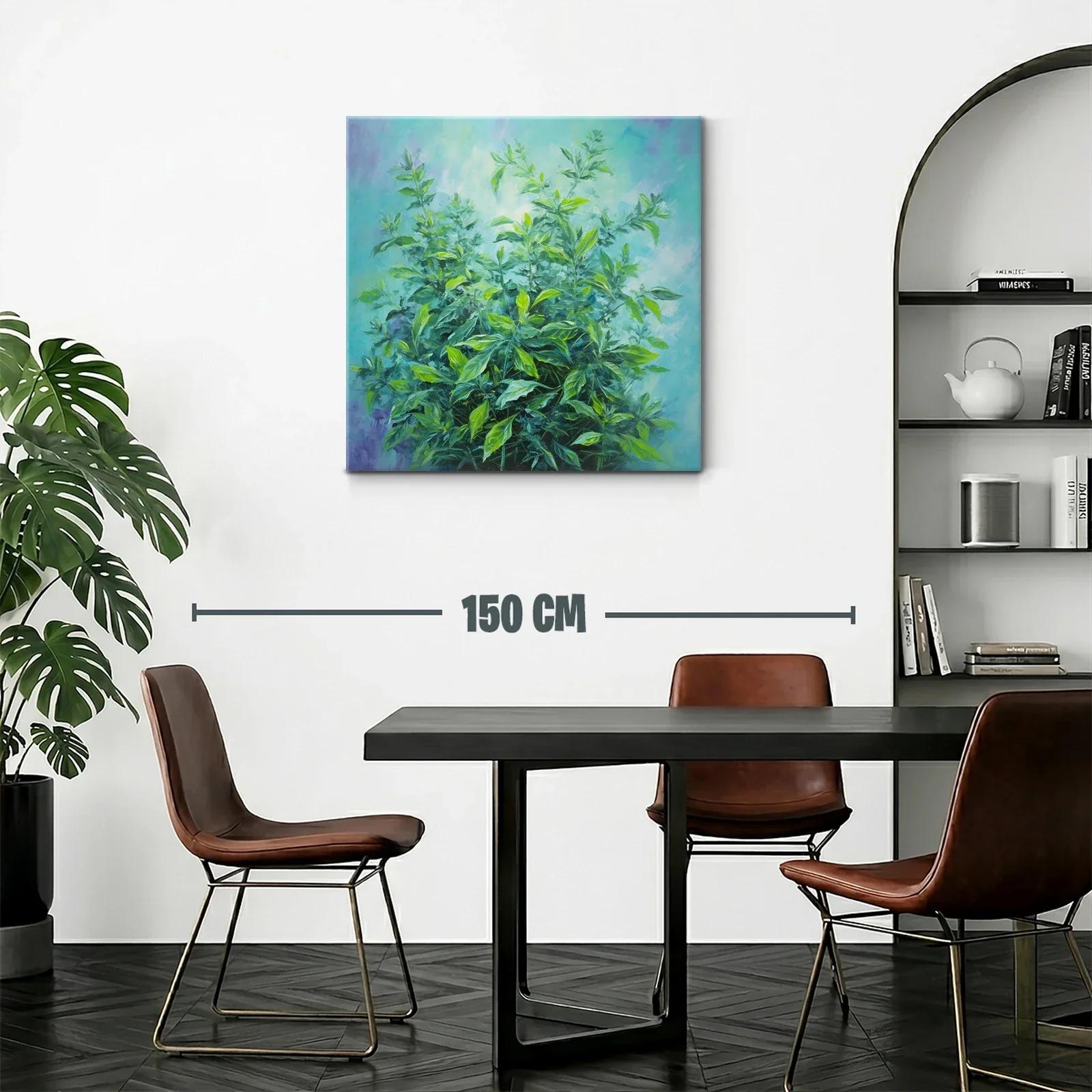 Cuadro de follaje vibrante con tonos verdes y azules — miniatura 2