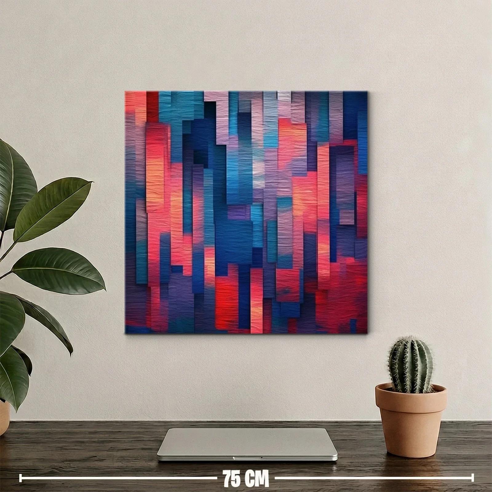 Composición abstracta en tonos cálidos y fríos vibrantes — miniatura 2