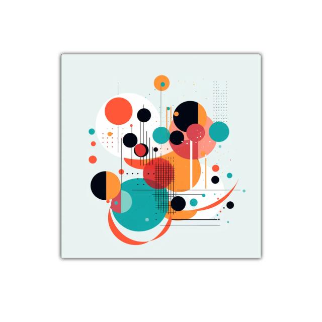 Composición Geométrica con Círculos en Colores Vibrantes