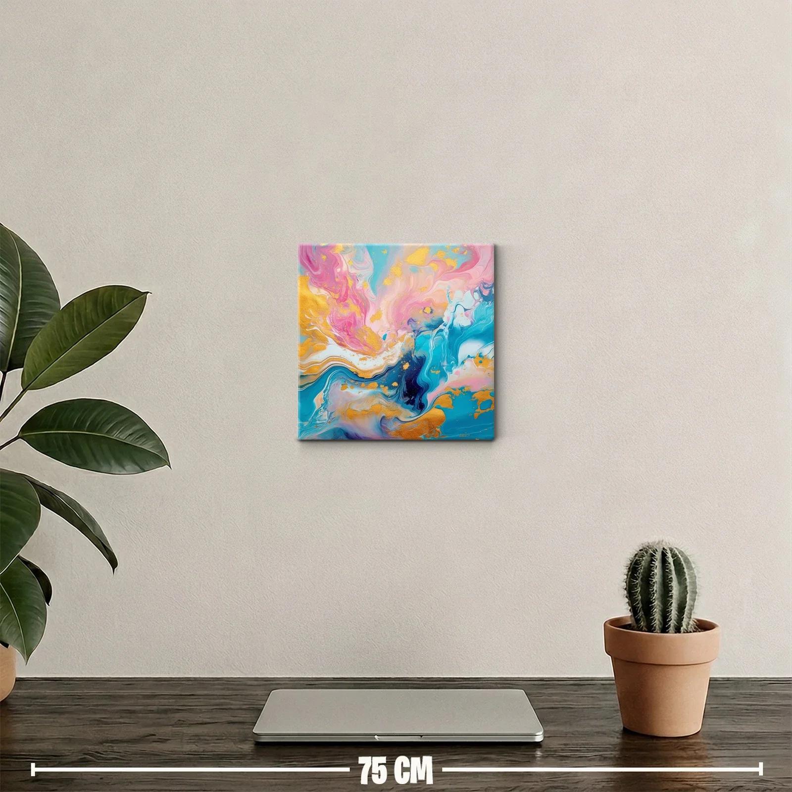 Arte abstracto colorido con toques dorados vibrantes — miniatura 2