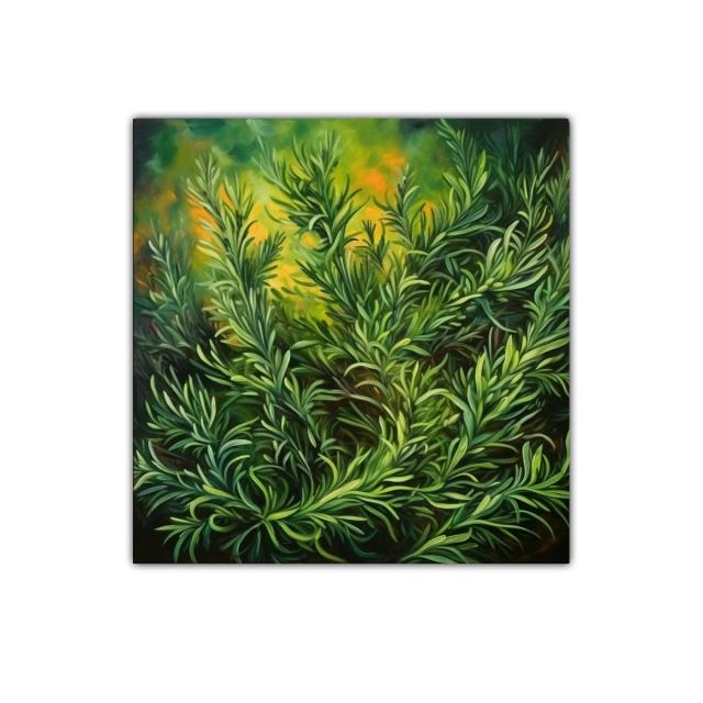 Cuadro Vegetal con Follaje Verde y Tonos Cálidos