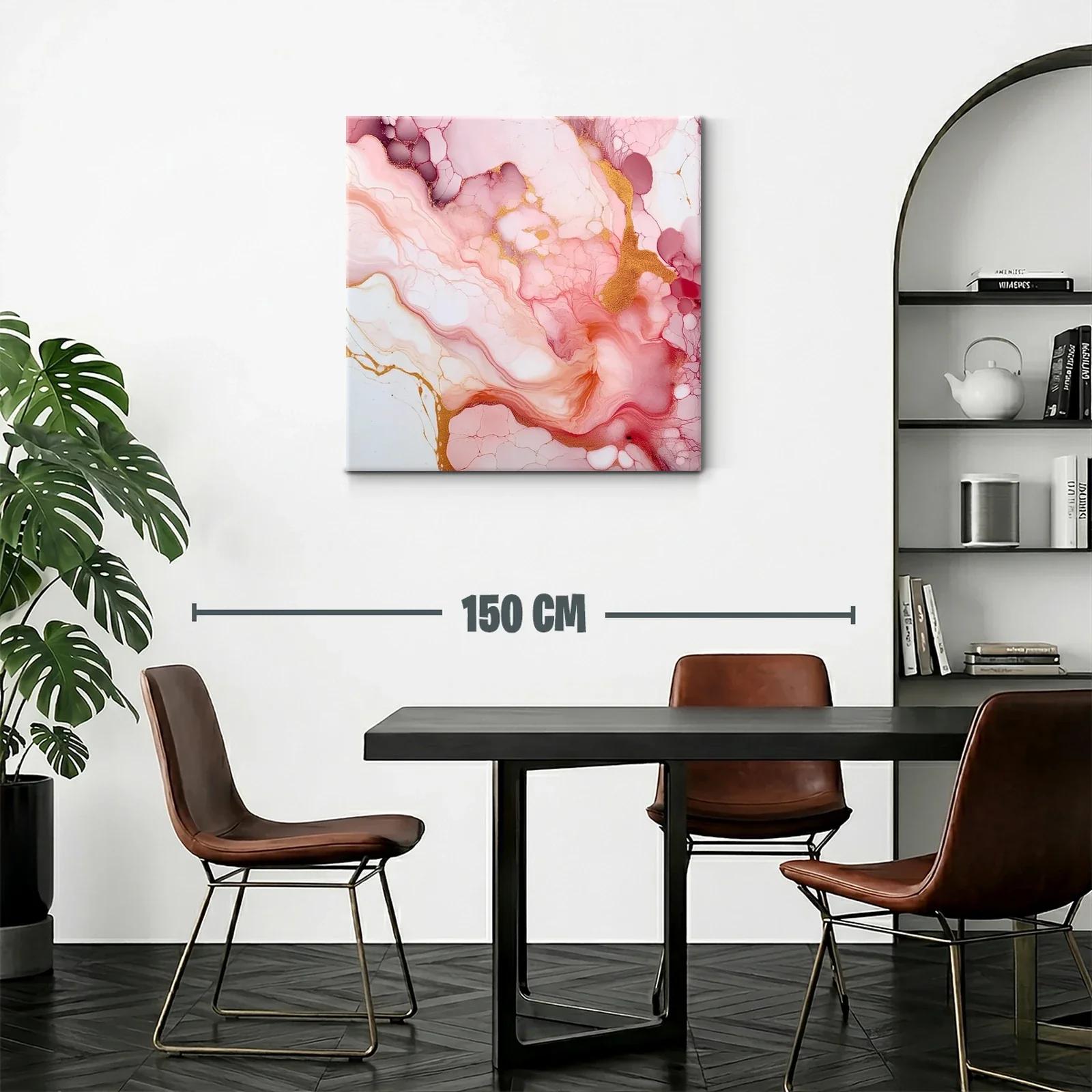 Abstracto fluido en tonos rosa con detalles dorados — miniatura 2