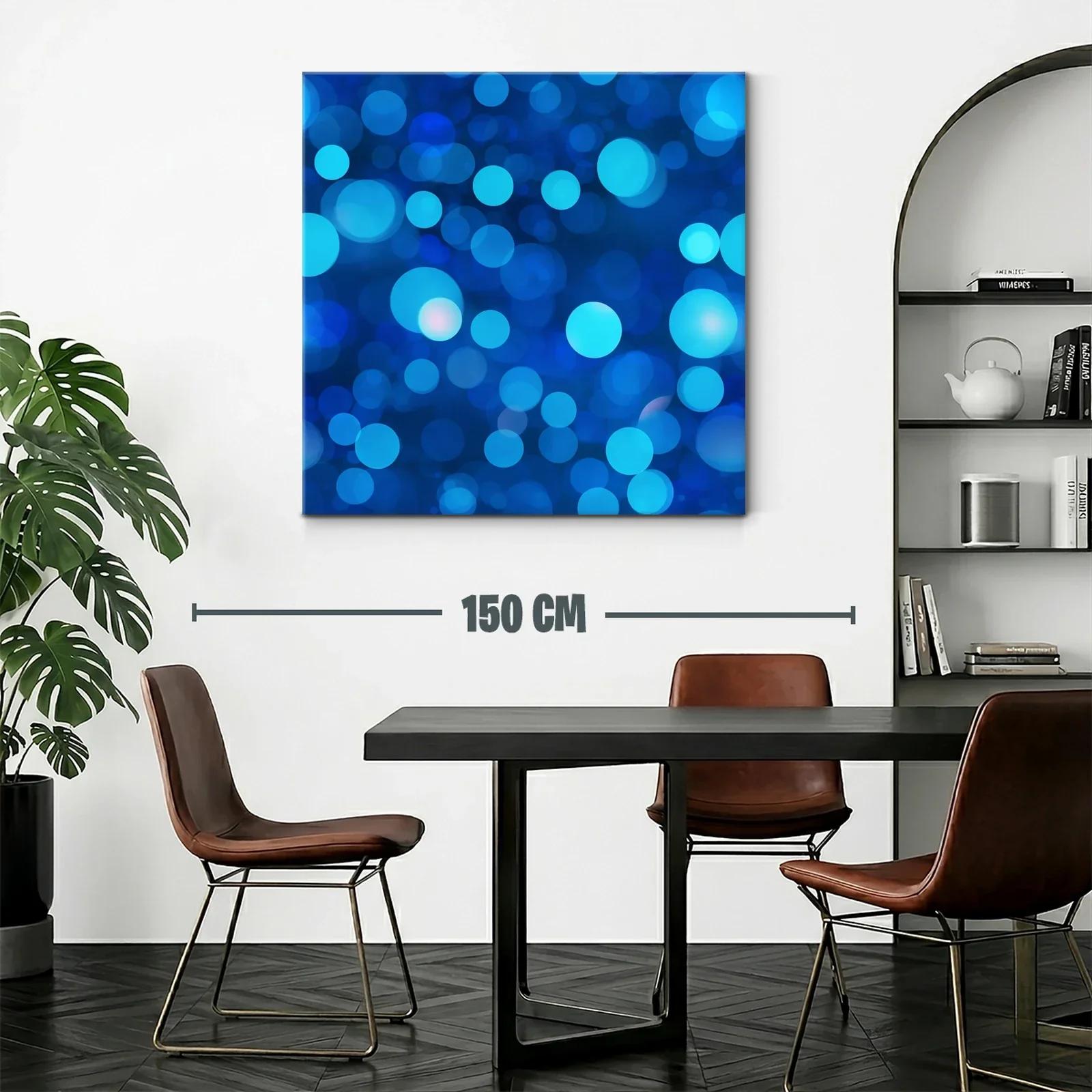 Cuadro abstracto con círculos azules en distintas tonalidades — miniatura 2