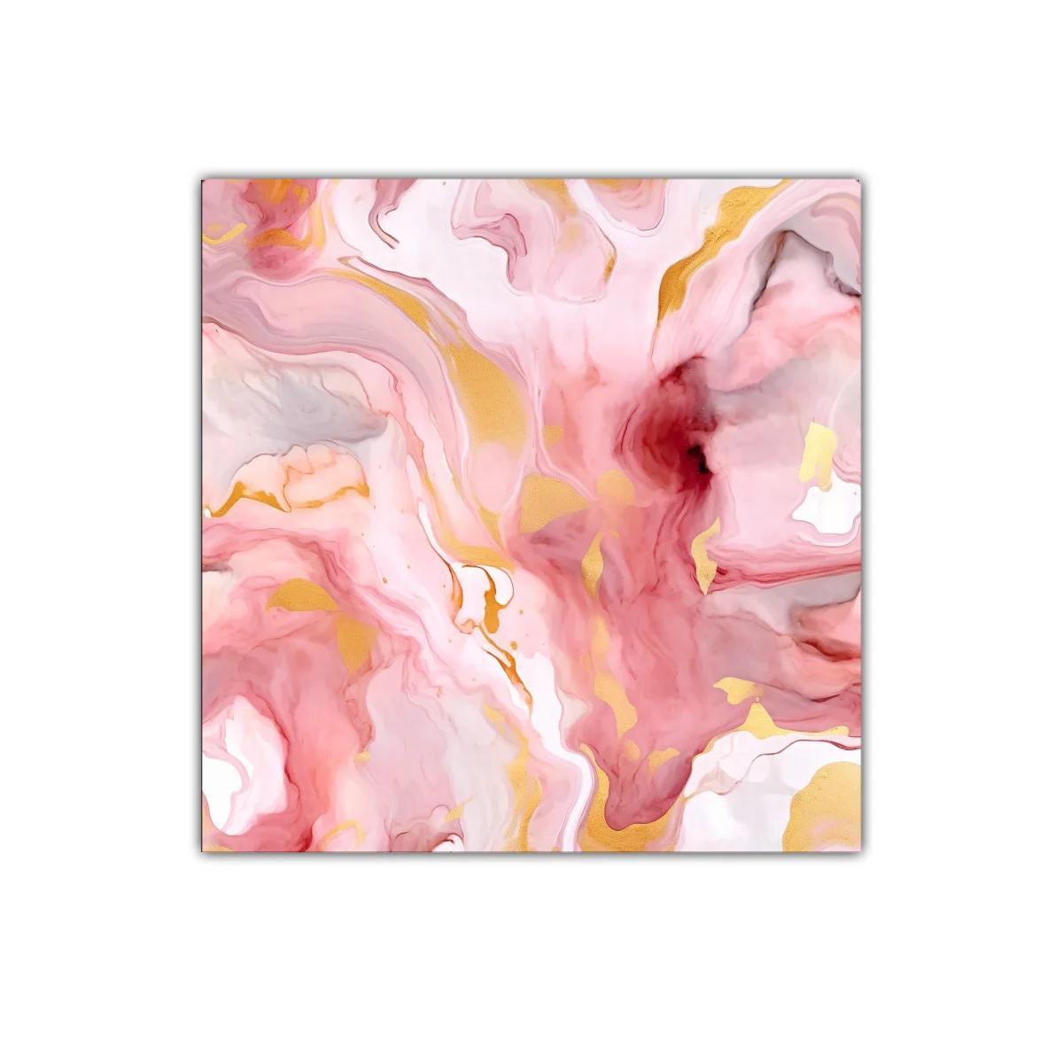 Cuadro abstracto con tonos rosas dorados y suaves detalles — imagen principal