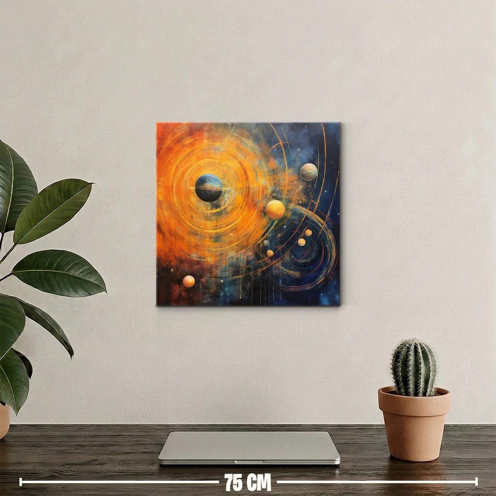 Explosión cósmica de planetas en vibrantes tonos cálidos — miniatura 2