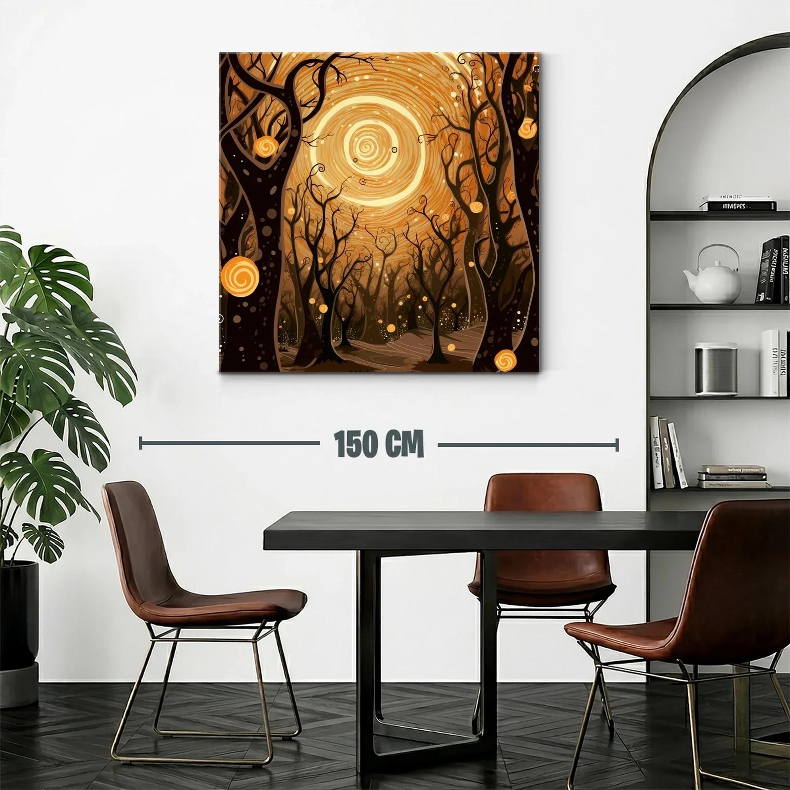 Bosque encantado bajo un sol espiral dorado — miniatura 2