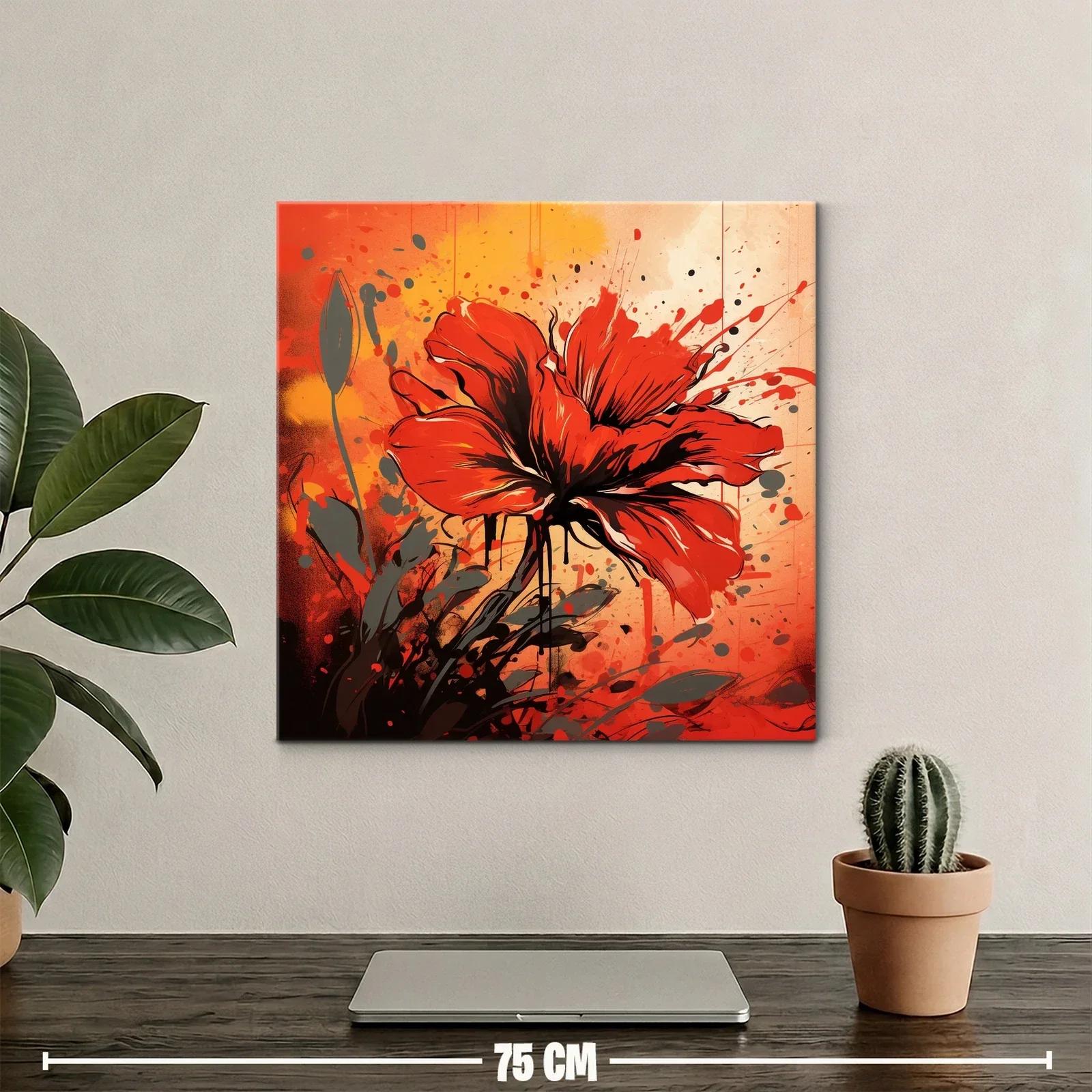 Flor roja vibrante sobre fondo cálido y dinámico — miniatura 2