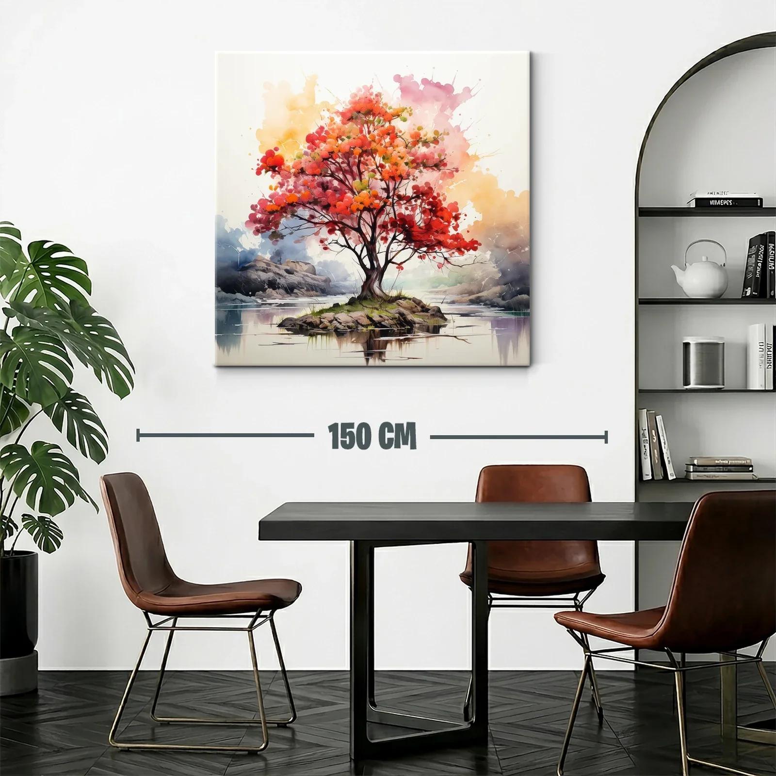 Árbol solitario con follaje vibrante en paisaje sereno — miniatura 2
