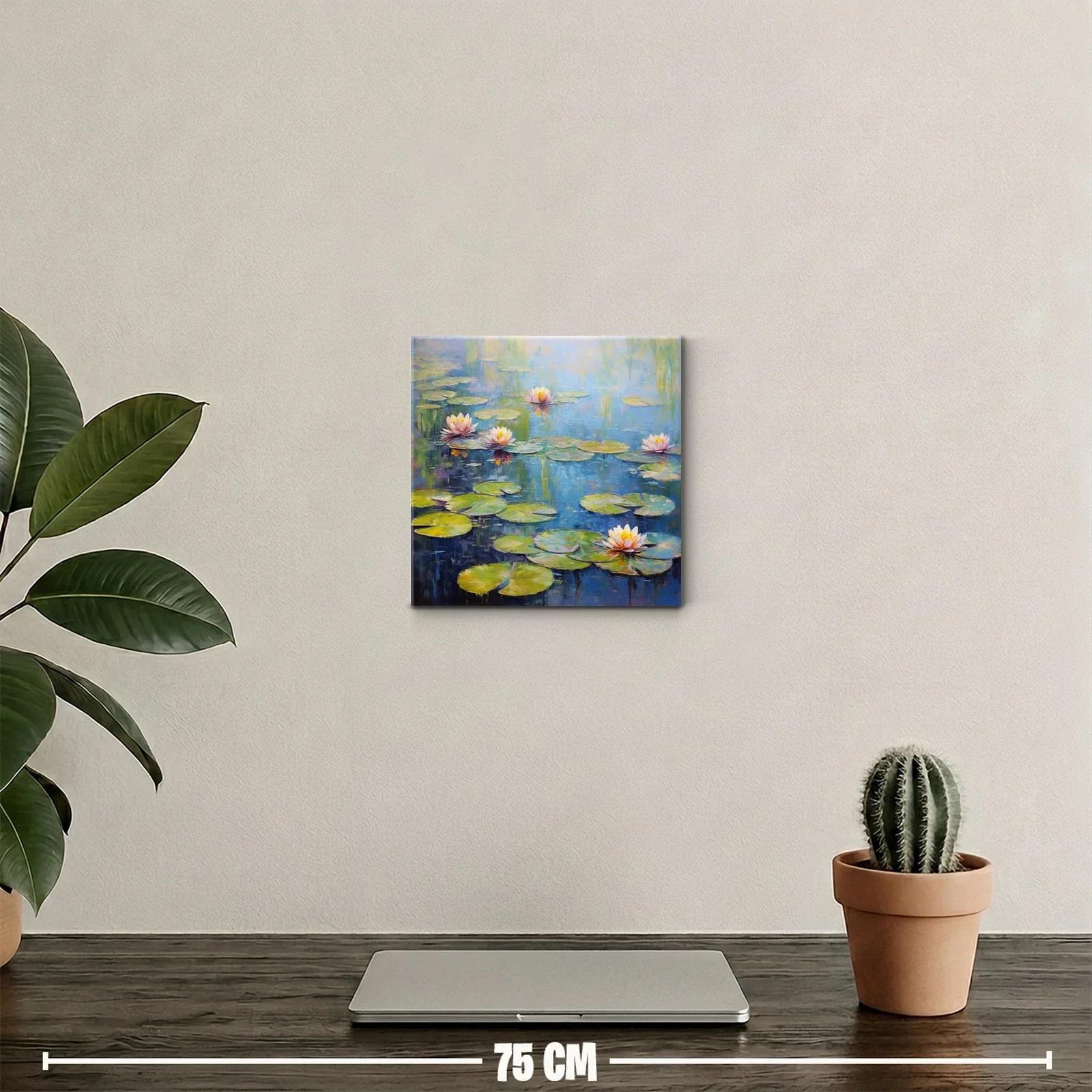 Serenidad acuática con flores de loto y hojas verdes — miniatura 2