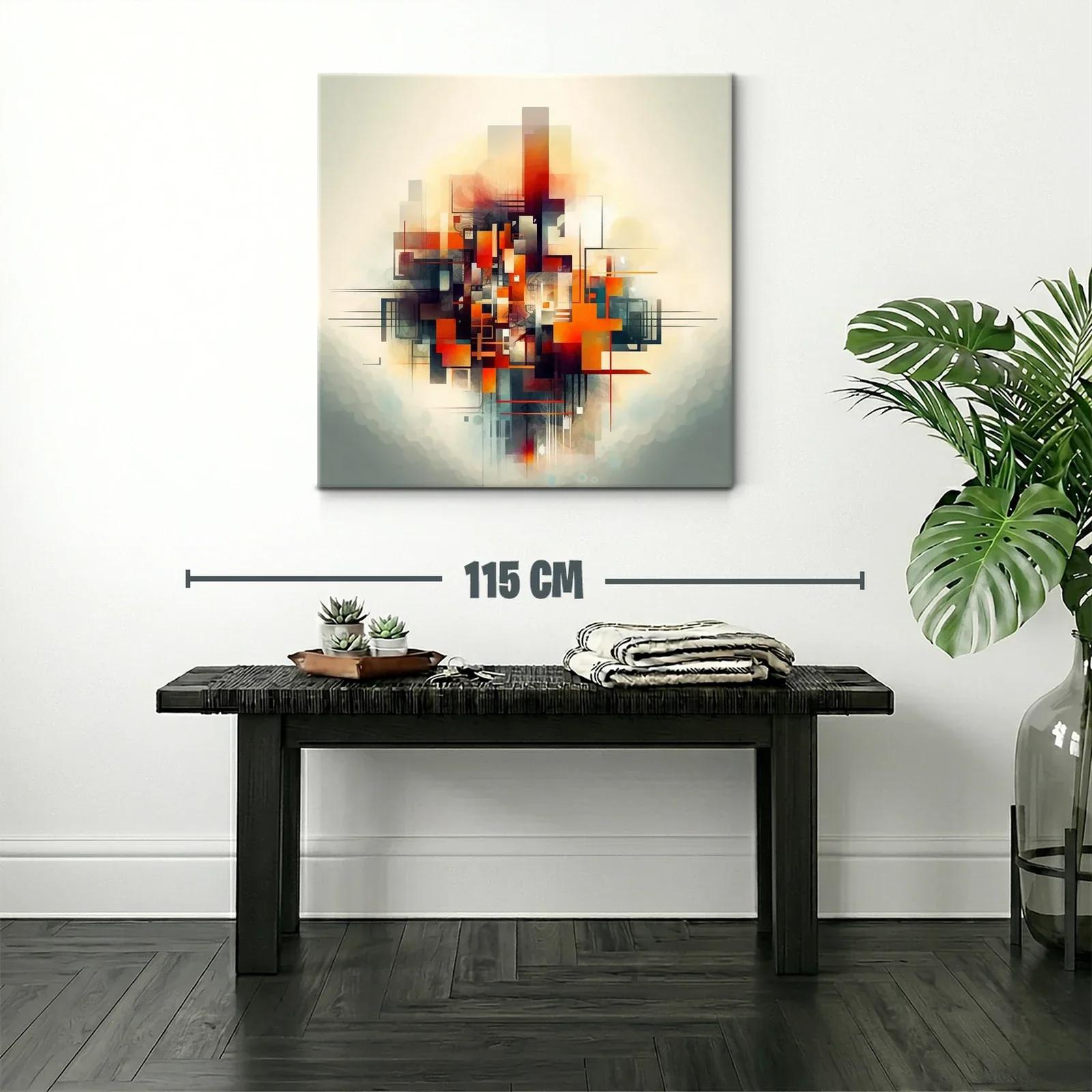 Composición Abstracta en Tonos Cálidos y Fríos — miniatura 2