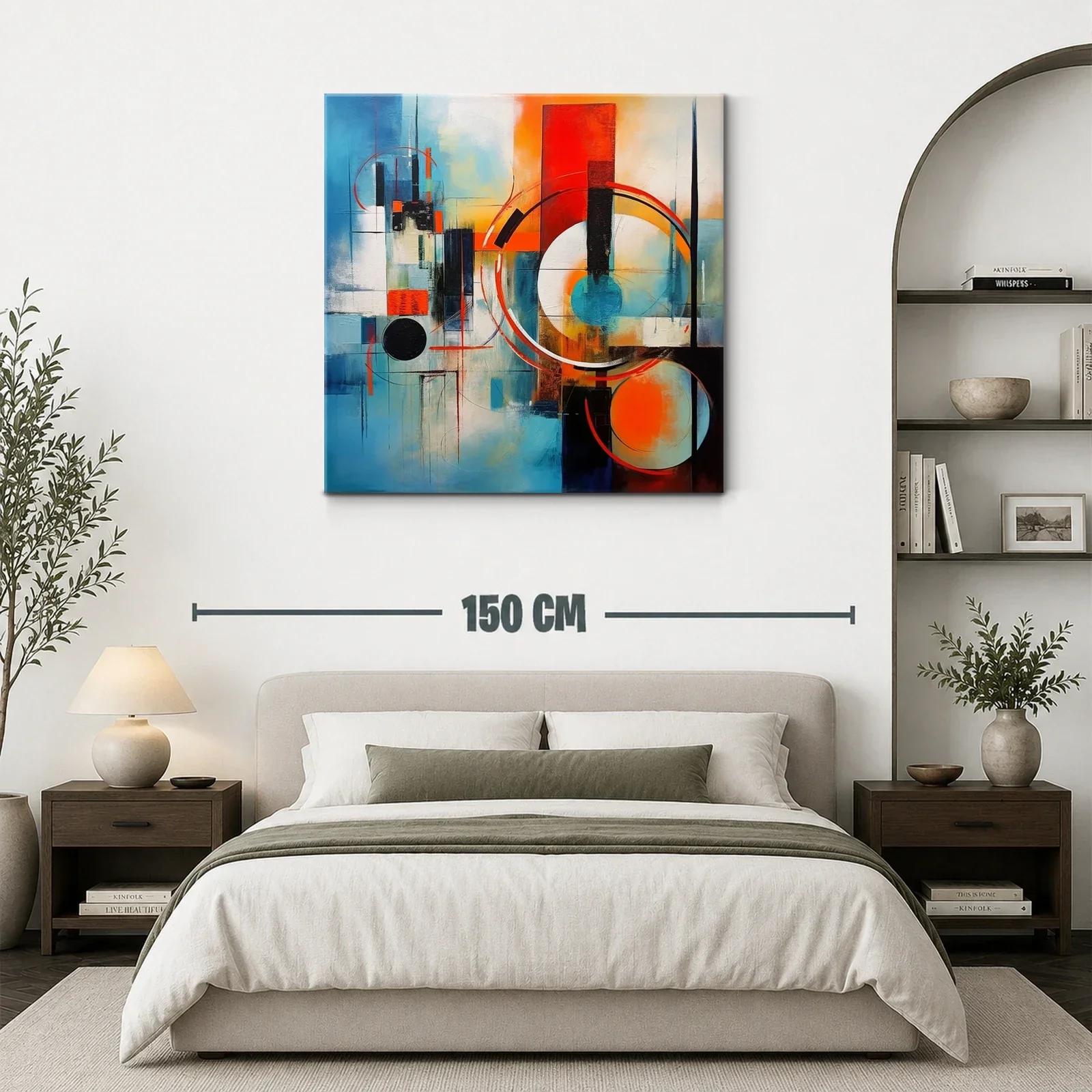 Composición abstracta con círculos y líneas vibrantes — miniatura 3