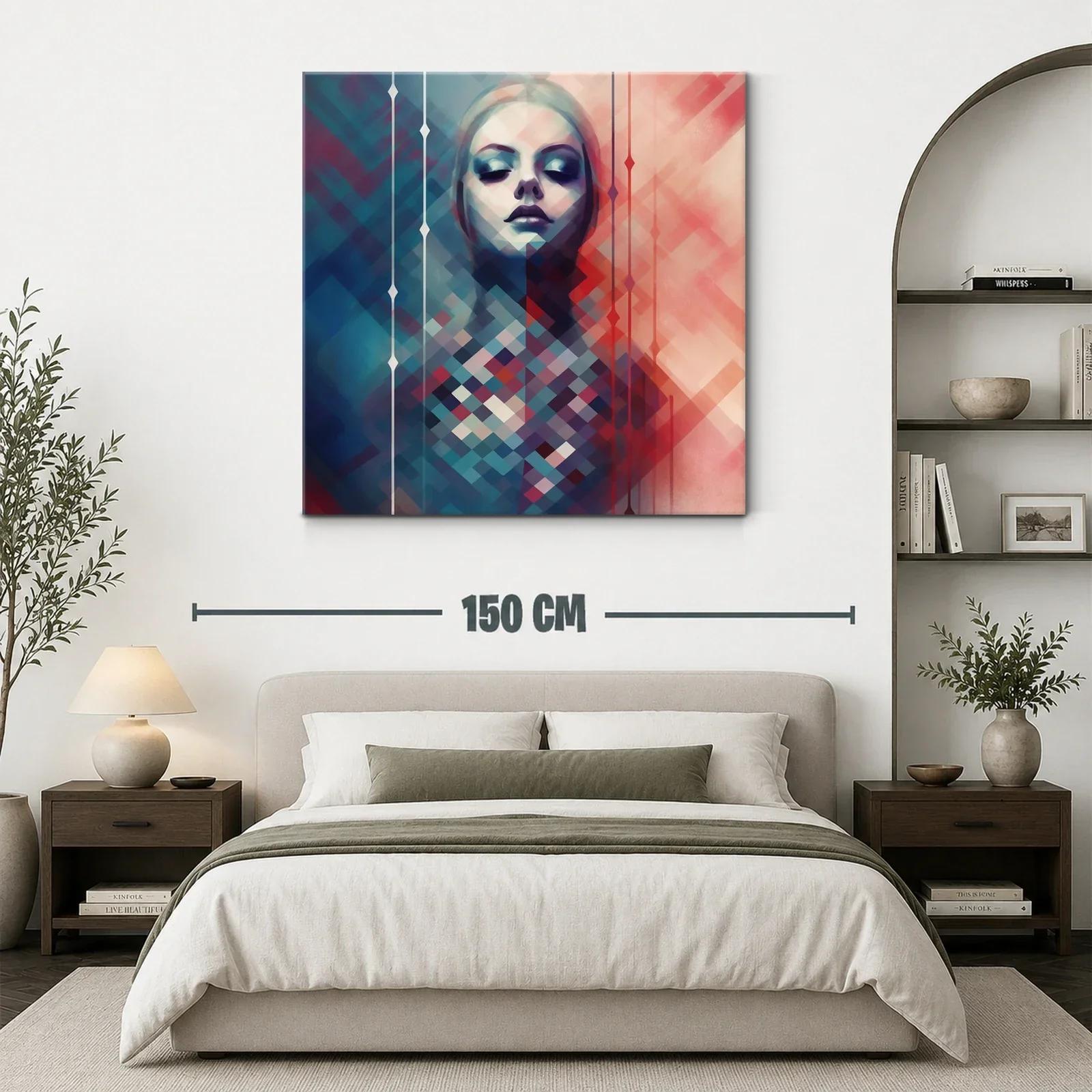 Retrato abstracto de mujer con tonos fríos y cálidos — miniatura 3