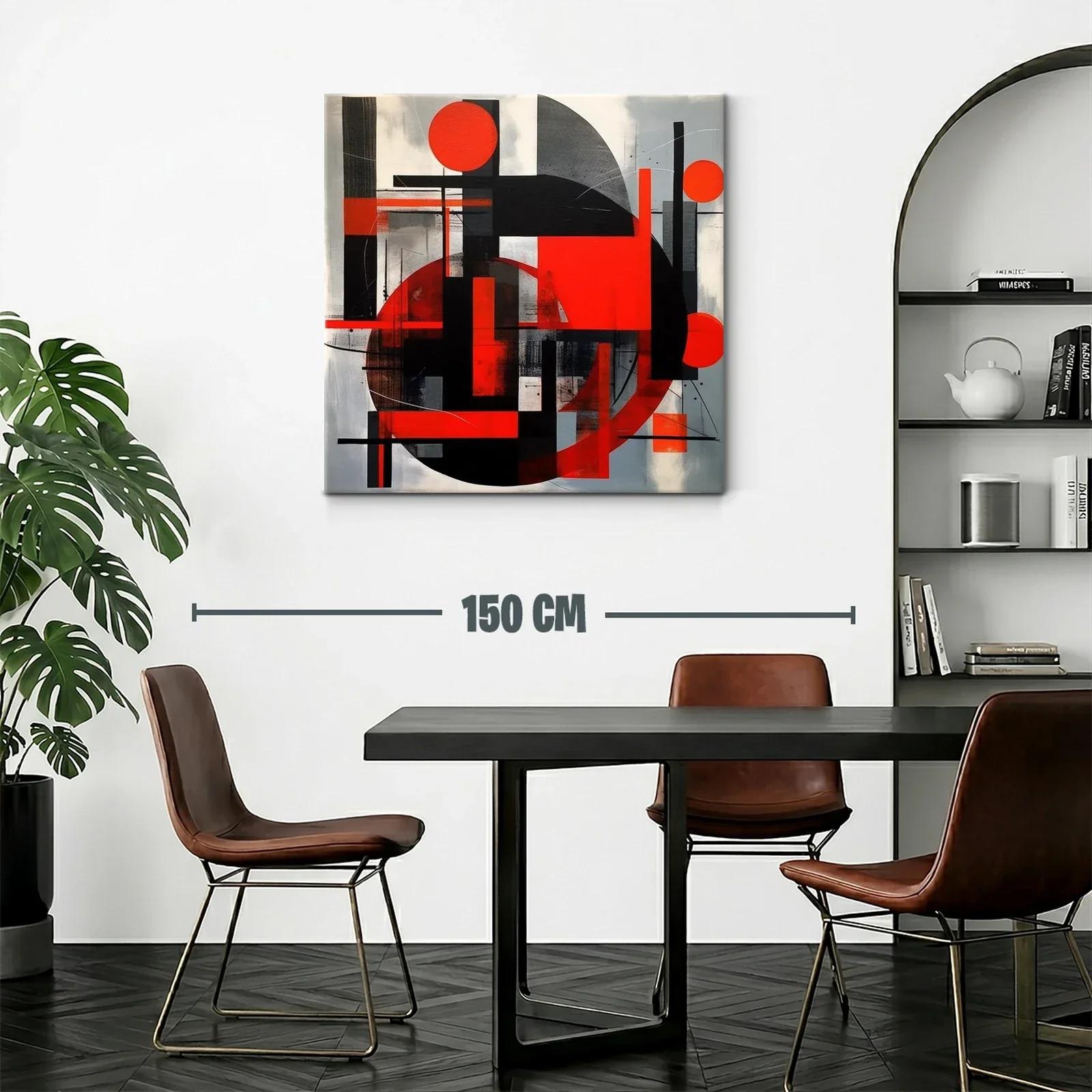 Composición geométrica vibrante en rojos y negros — miniatura 2