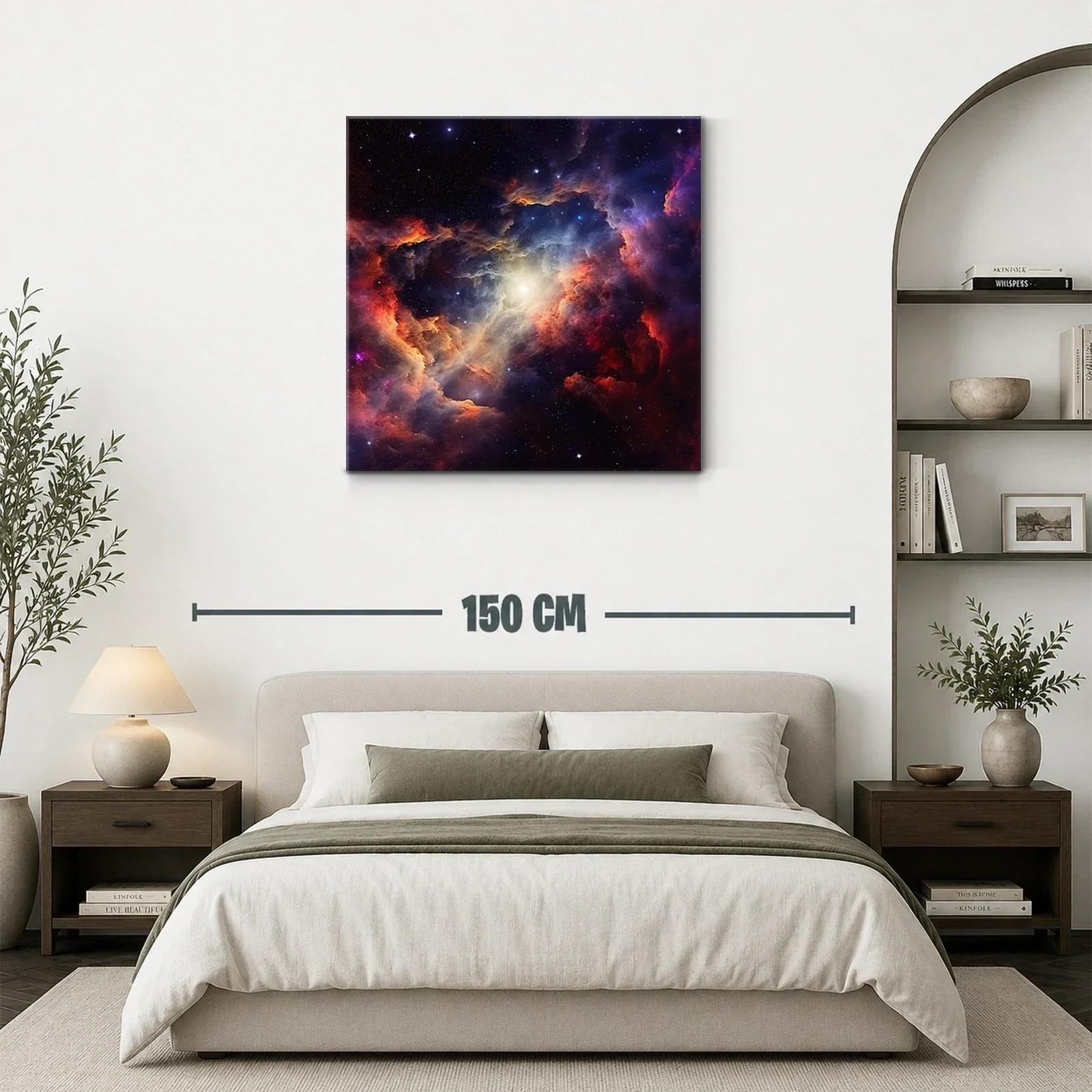 Cuadro nebulosa cósmica con vibrantes tonos cálidos y fríos — miniatura 3