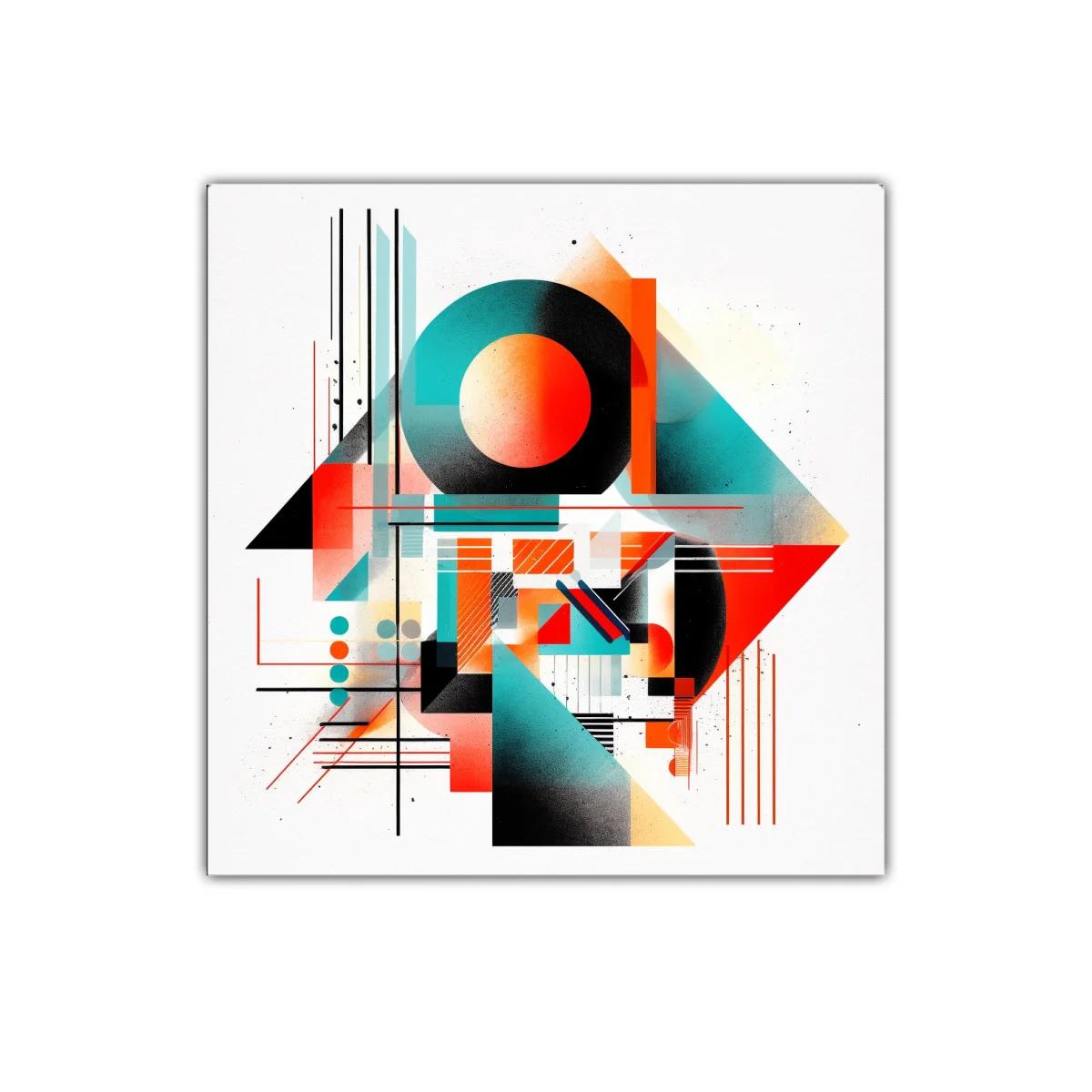 Cuadro abstracto geométrico en tonos vibrantes y contrastes — imagen principal