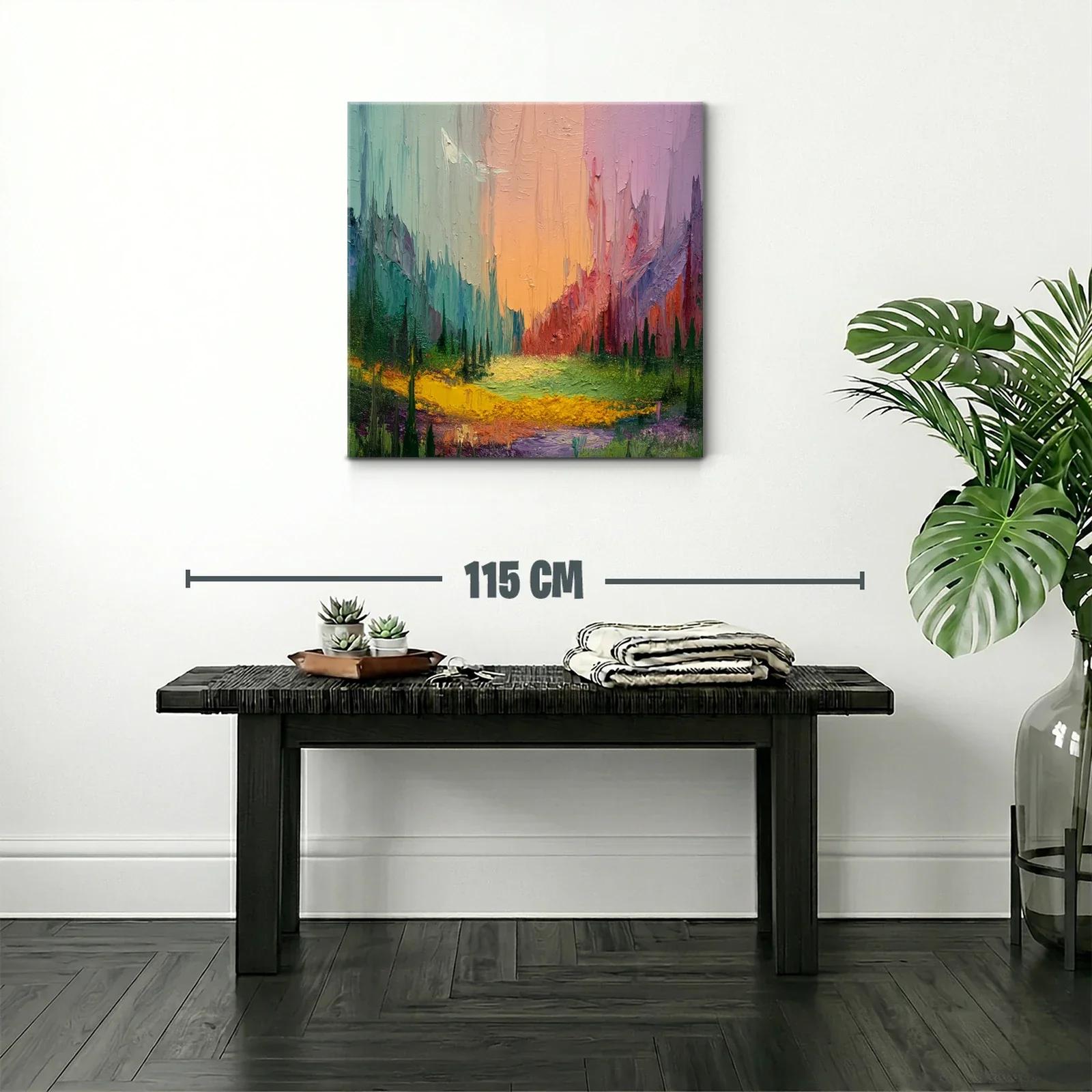 Paisaje abstracto con vibrantes tonos pastel y texturas — miniatura 2
