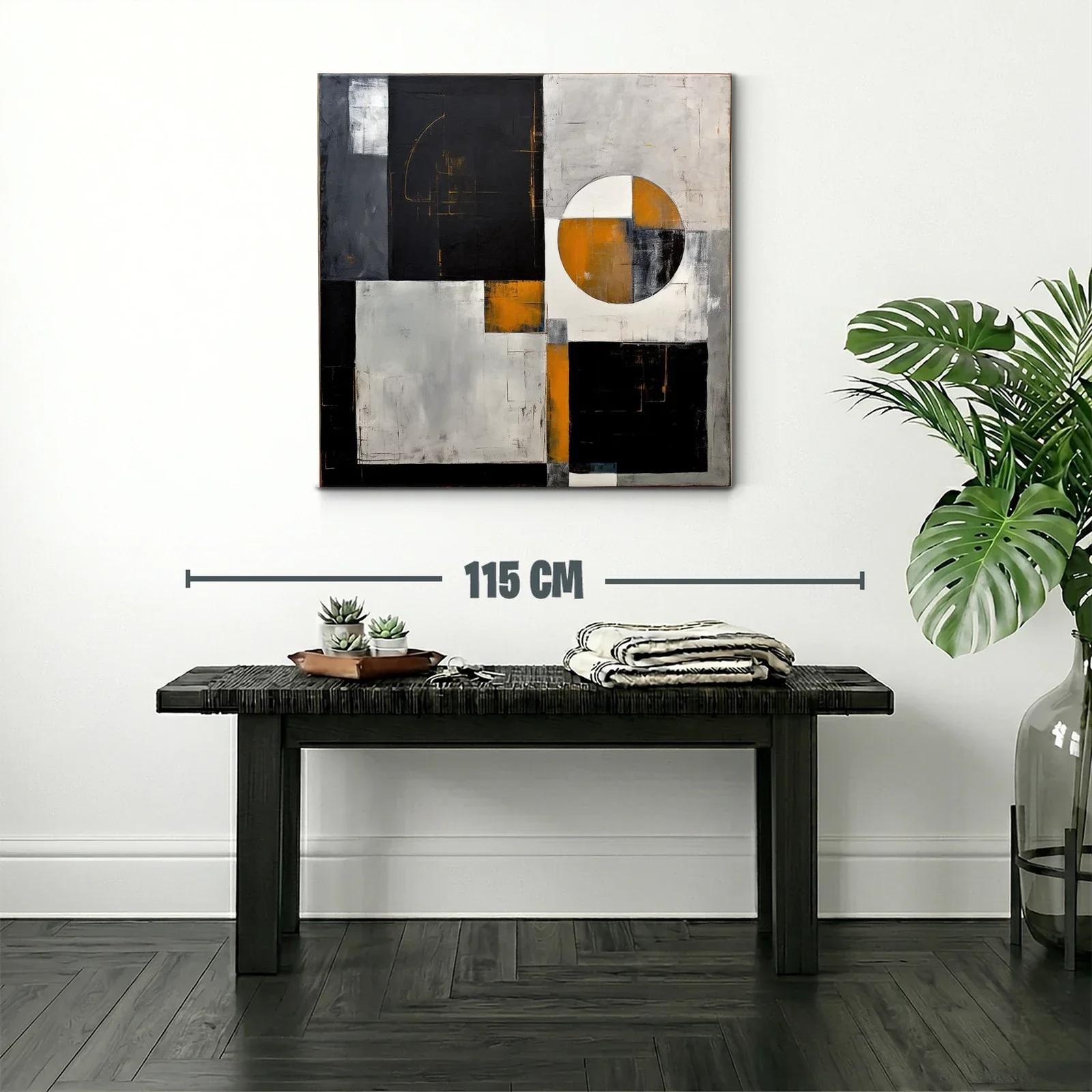 Composición geométrica con tonos negros y ocre — miniatura 2