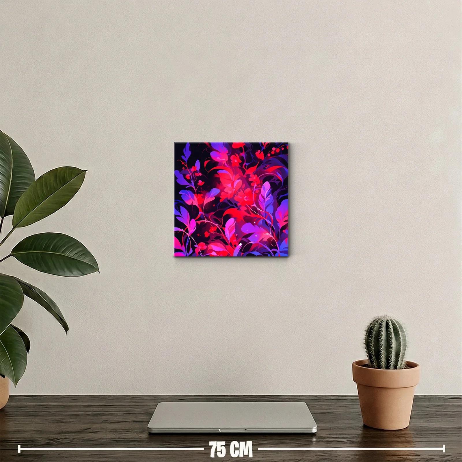 Cuadro decorativo con arte floral en tonos vibrantes — miniatura 2