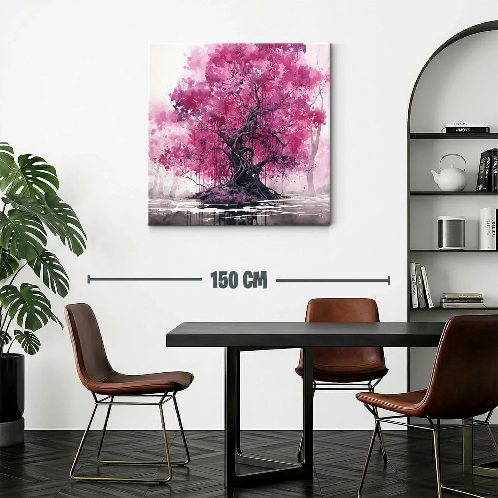 Árbol mágico con follaje en tonos rosa vibrantes — miniatura 2