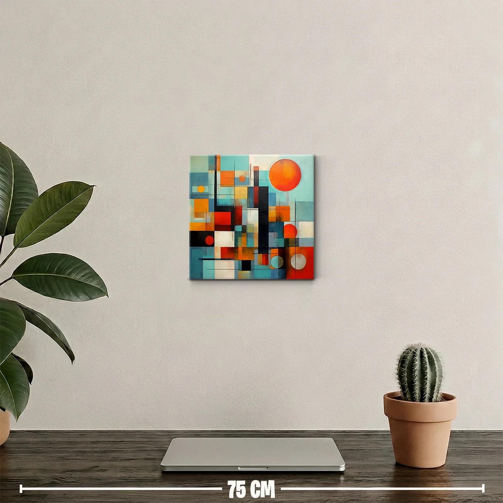 Composición geométrica con contrastes cálidos y fríos — miniatura 2