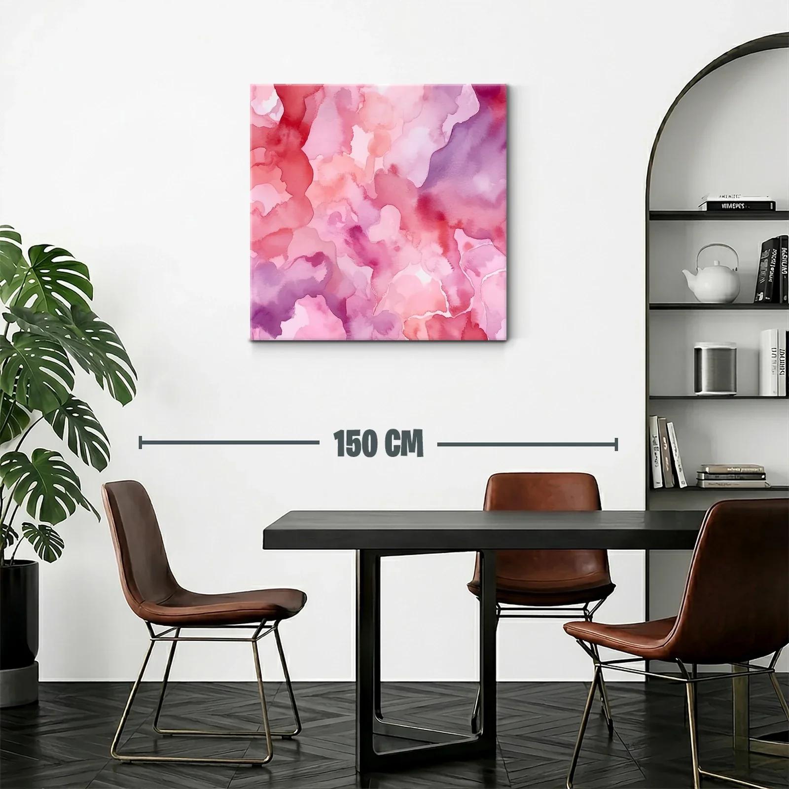 Cuadro abstracto en tonos rosa y púrpura confluencias suaves — miniatura 2