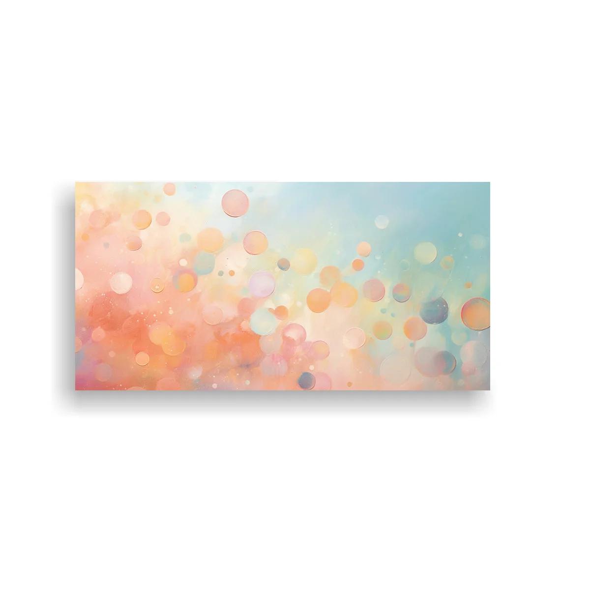 Cuadro círculos difuminados tipo bokeh en degradado pastel