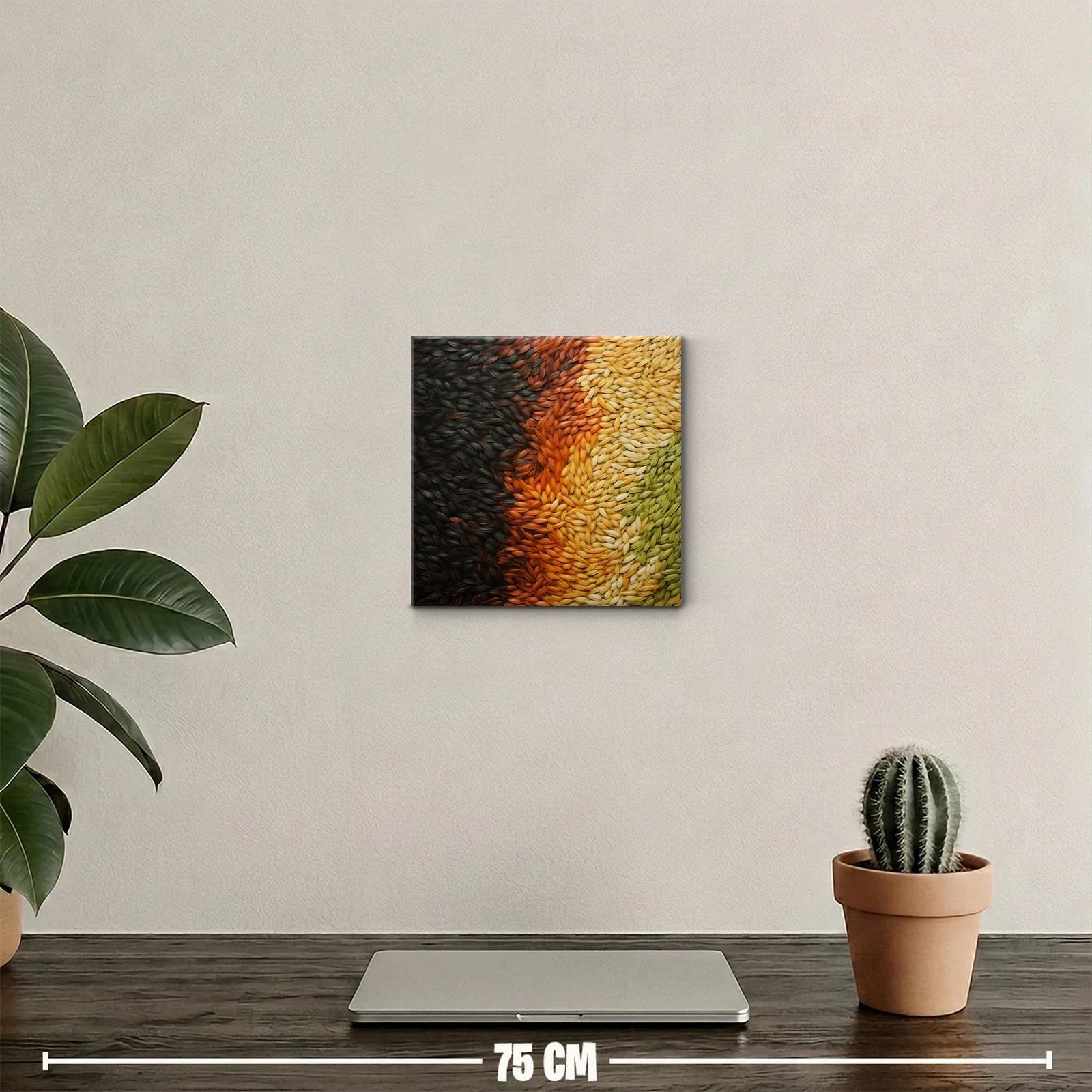 Cuadro abstracto con texturas orgánicas en tonos cálidos — miniatura 2