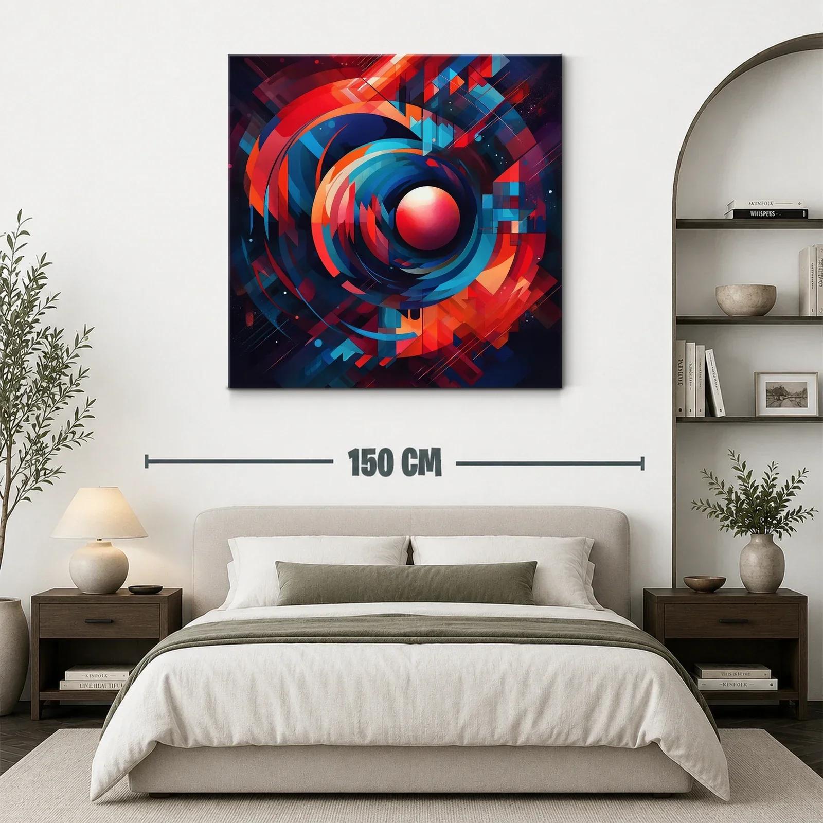 Cuadro abstracto con formas circulares en tonos brillantes — miniatura 3