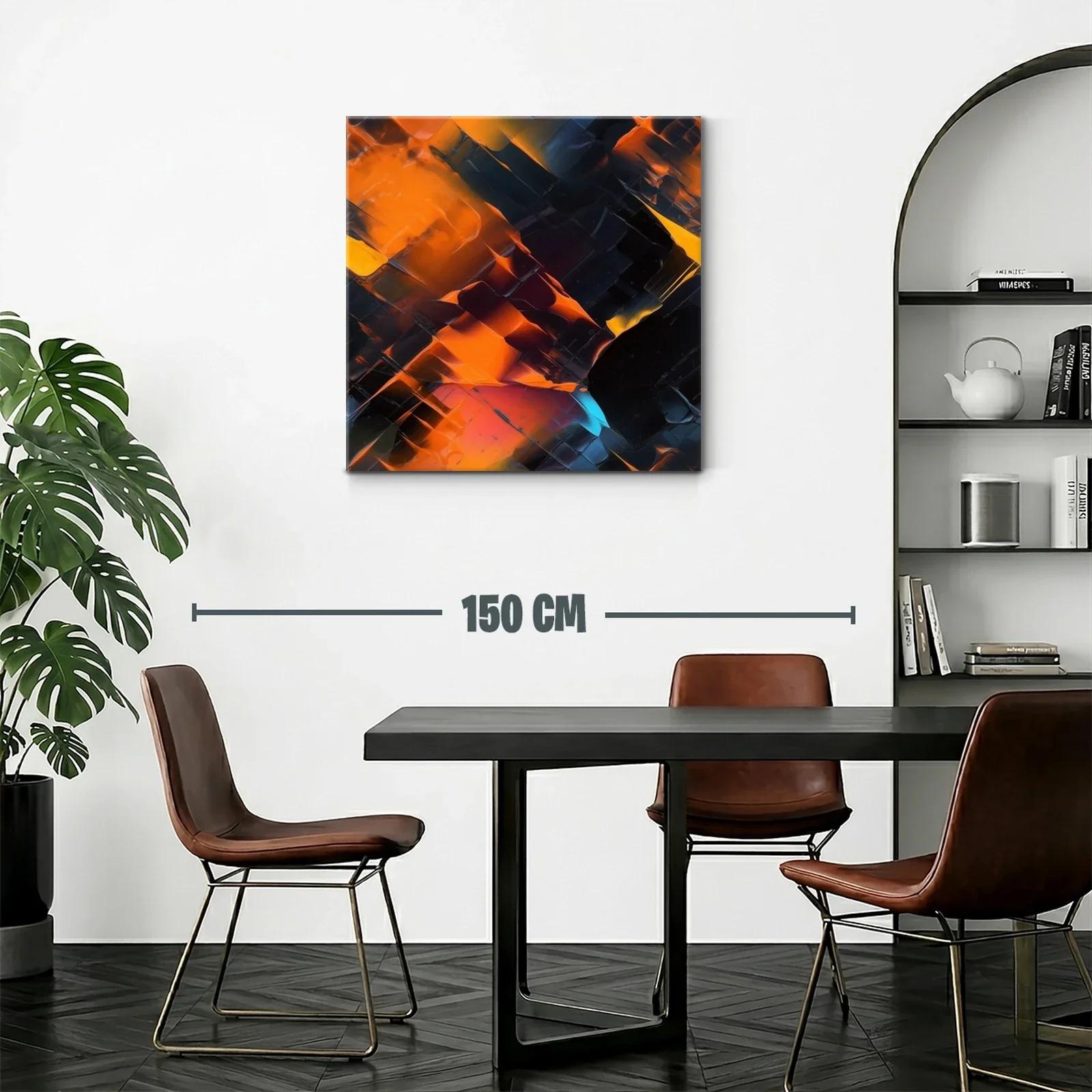 Abstracción vibrante en tonos cálidos y oscuros — miniatura 2