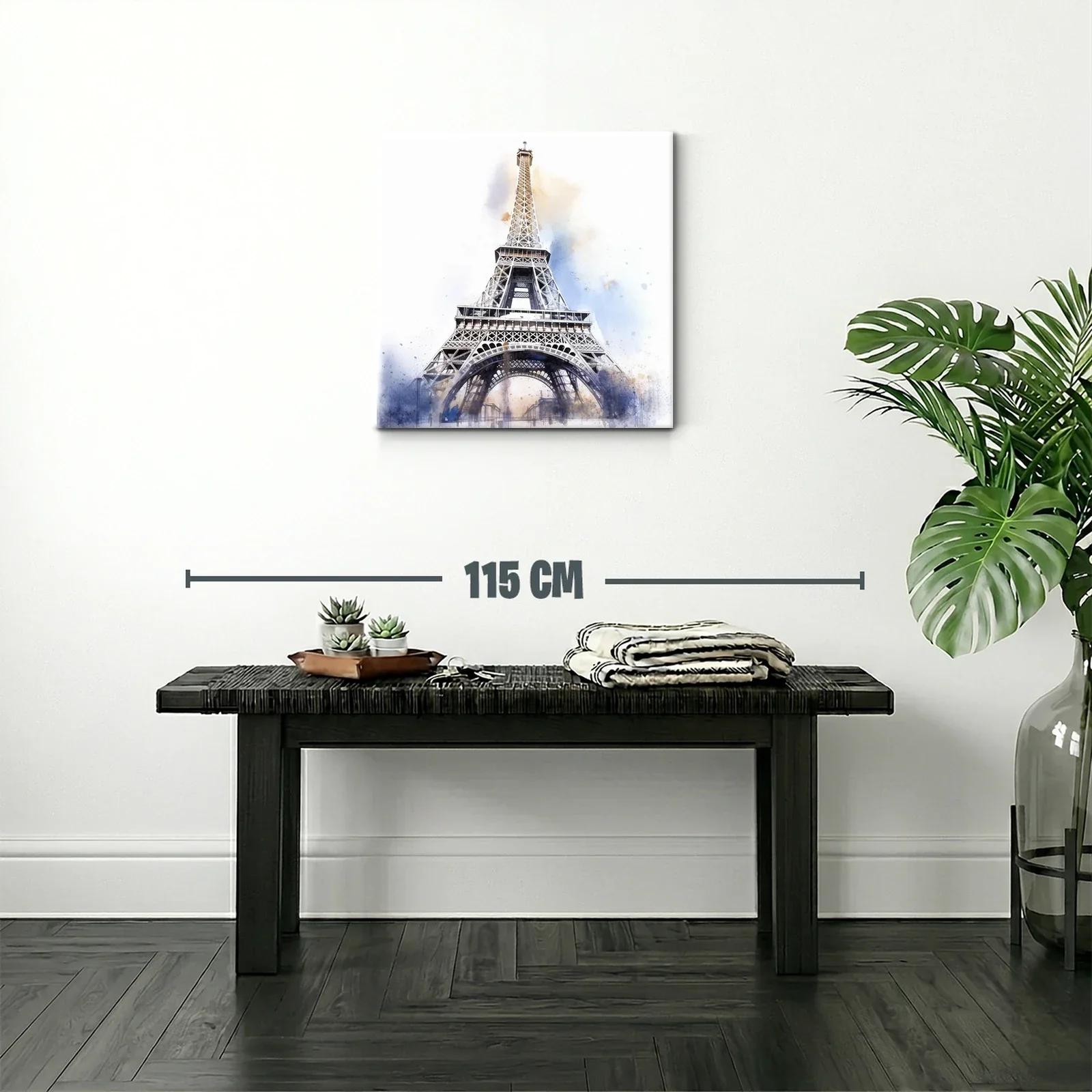 Perspectiva artística de la torre Eiffel en tonos suaves — miniatura 2