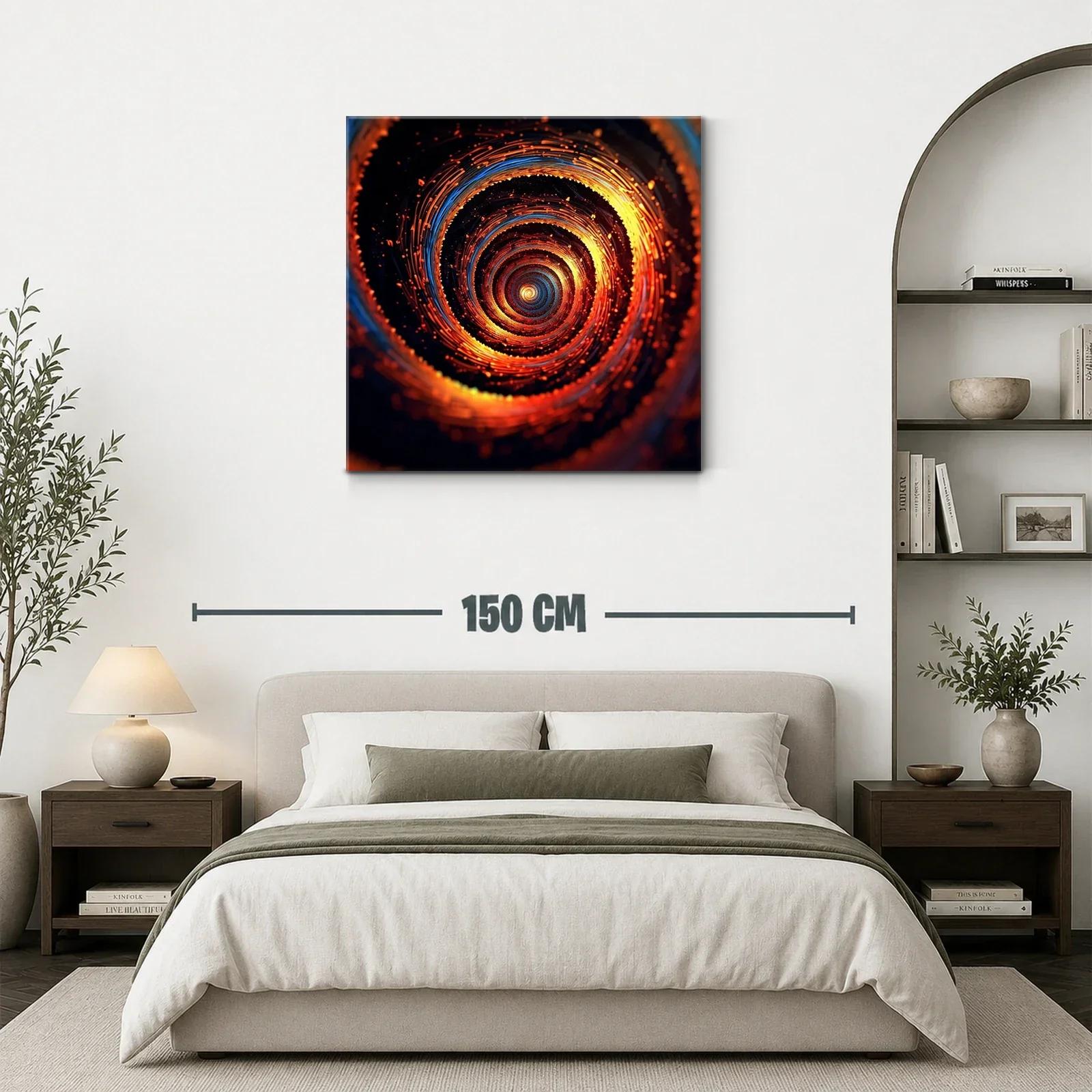 Arte abstracto espiral con vibrantes tonos cálidos y fríos — miniatura 3