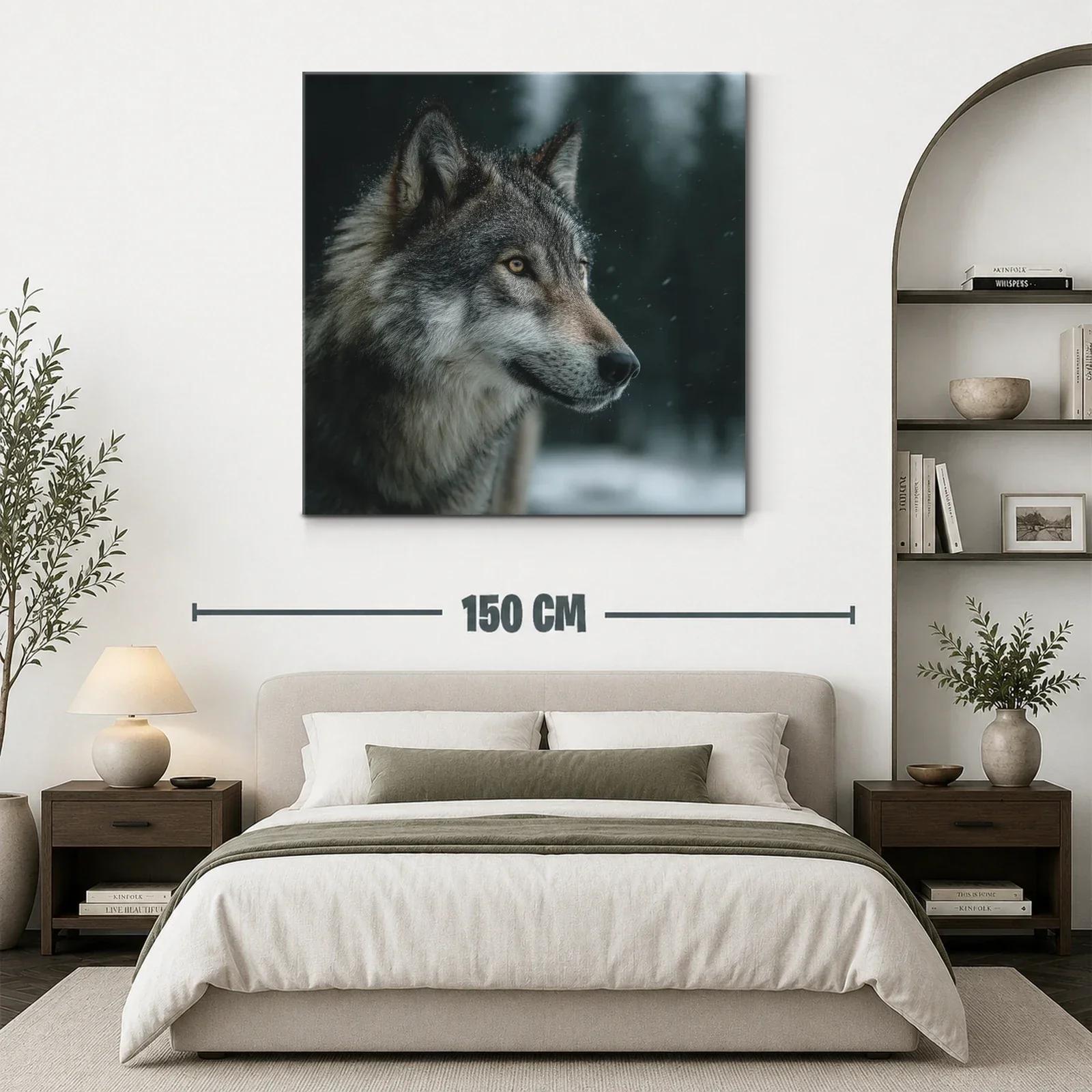 Retrato de lobo en ambiente invernal con mirada intensa — miniatura 3
