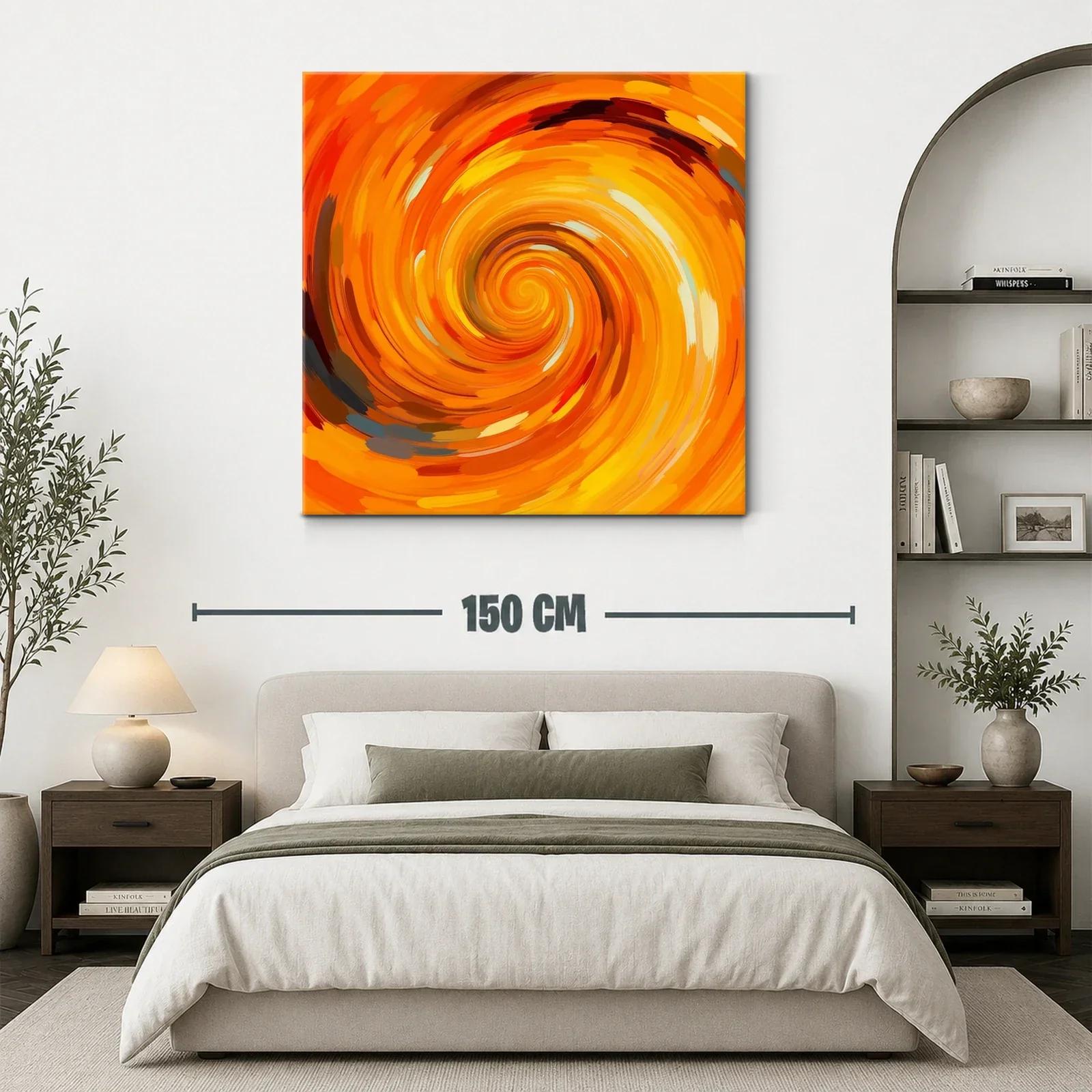 Cuadro abstracto en espiral con tonos cálidos vibrantes — miniatura 3