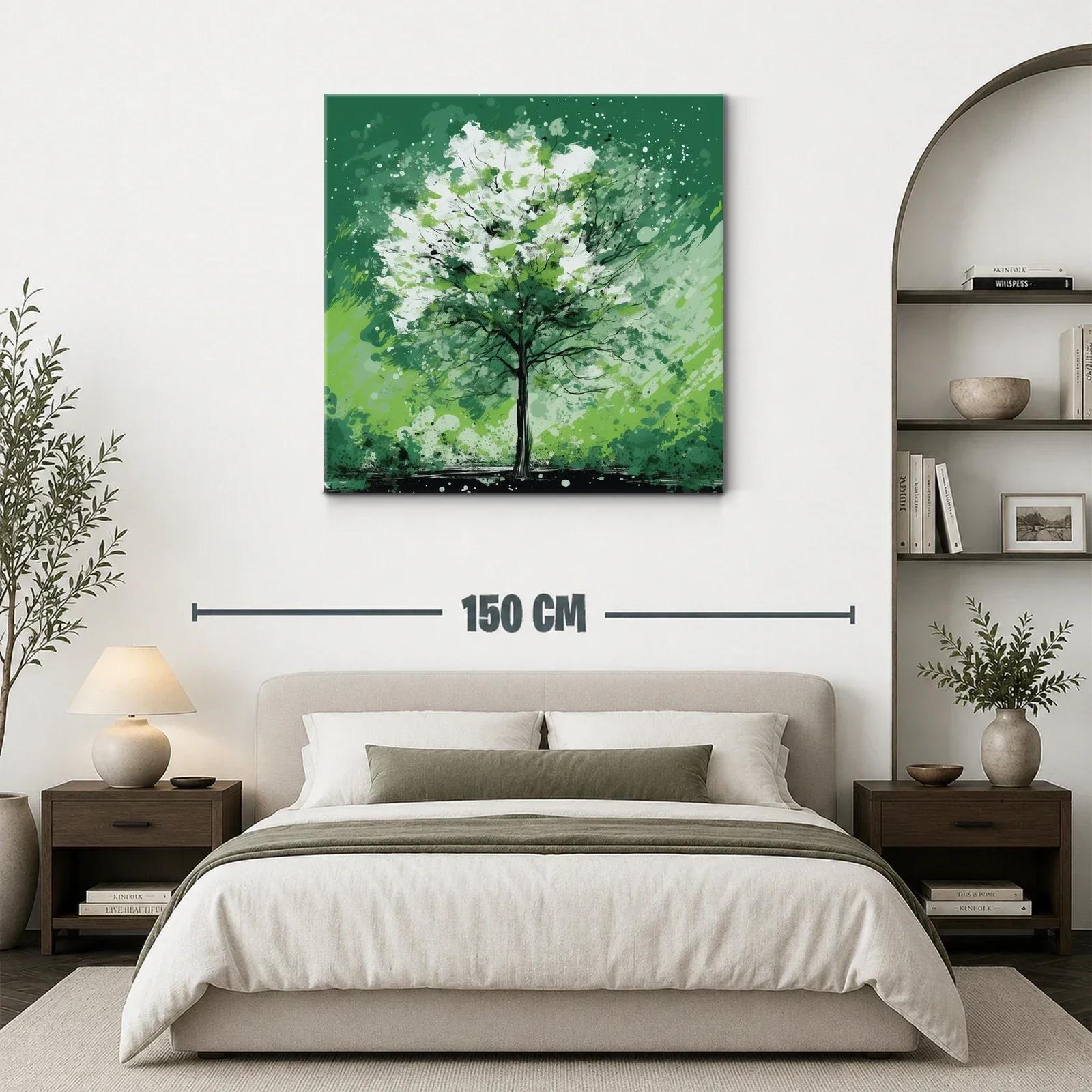 Árbol vibrante en tonos verdes y blancos — miniatura 3