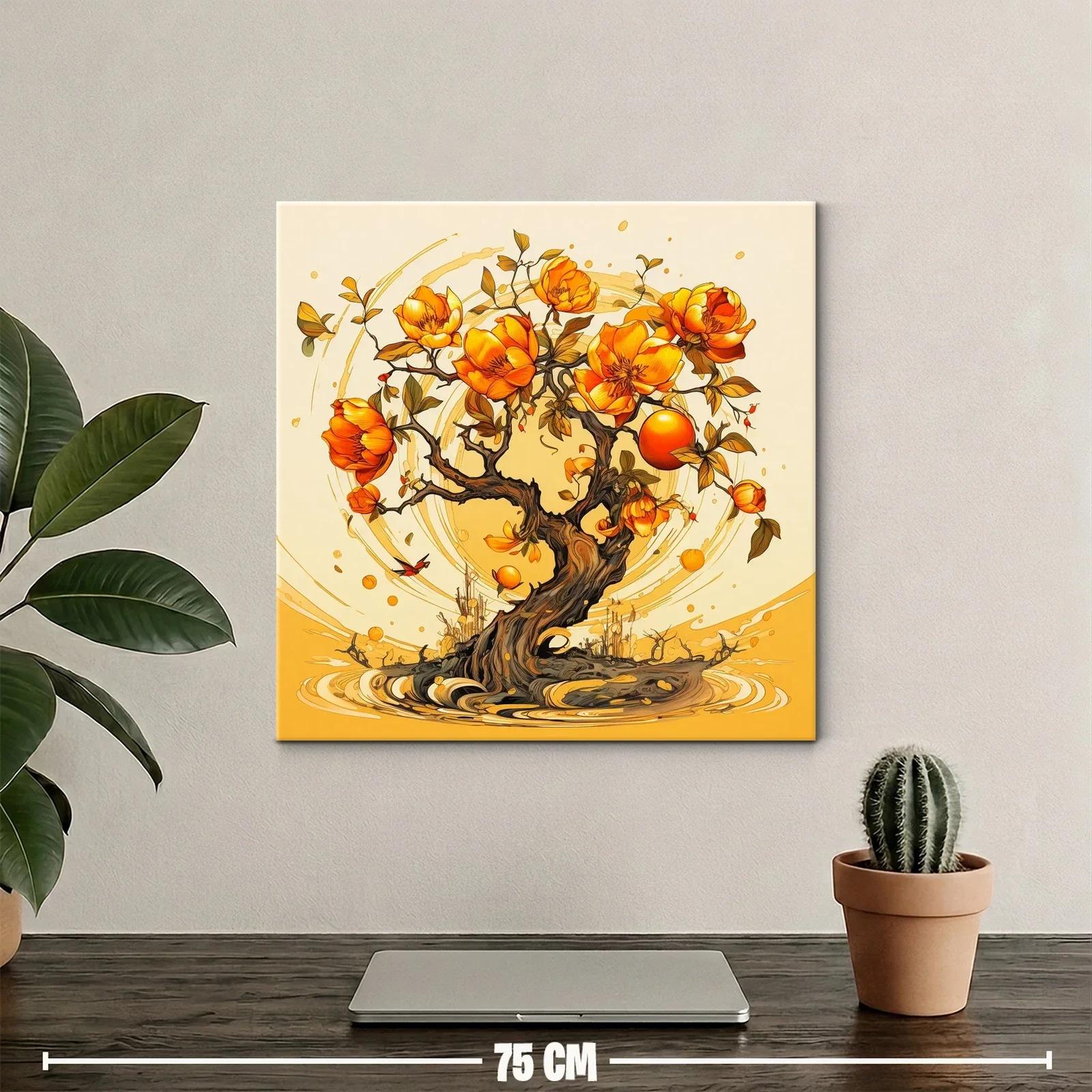 Árbol con flores y frutos en tonos cálidos y vibrantes — miniatura 2