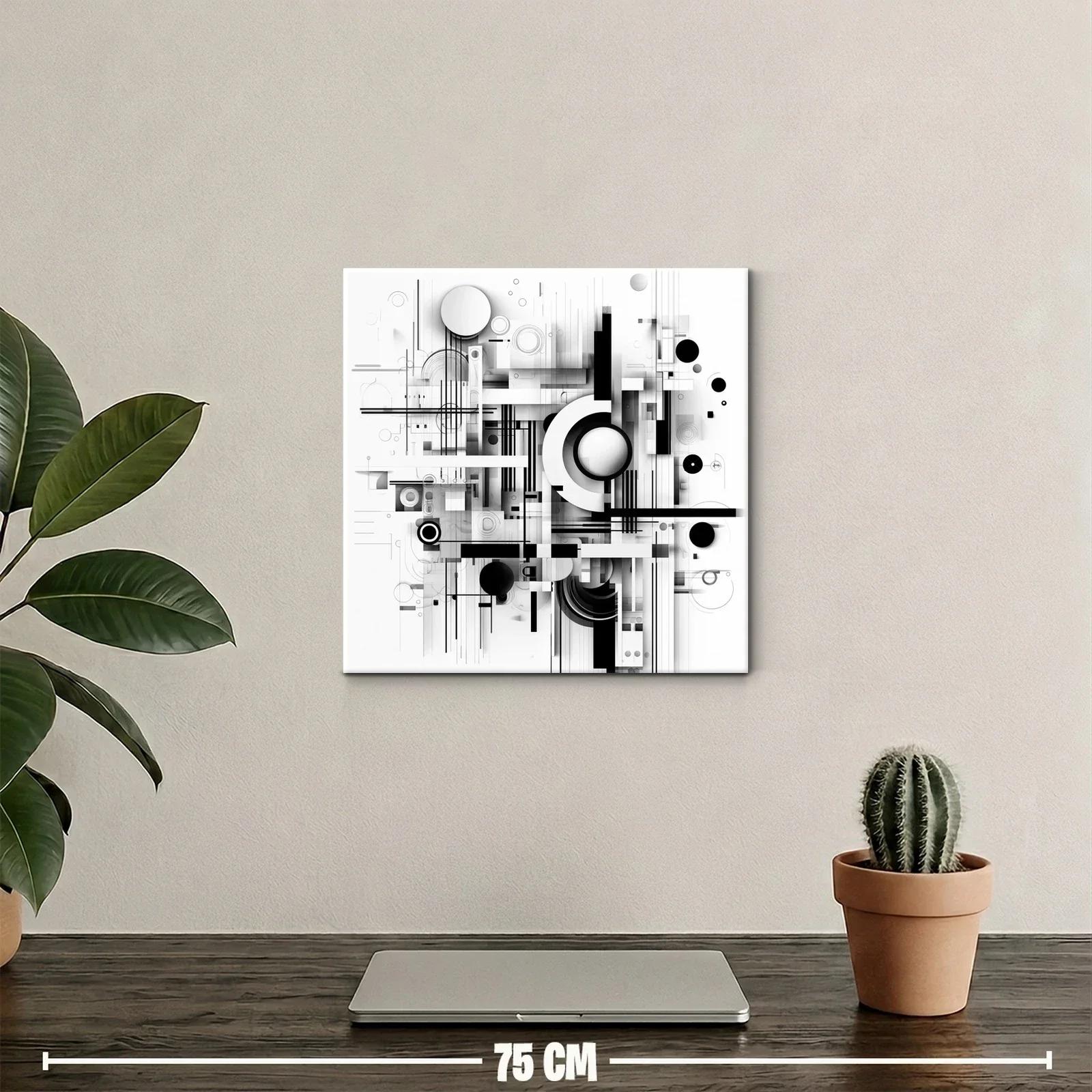 Composición geométrica abstracta en blanco y negro — miniatura 2