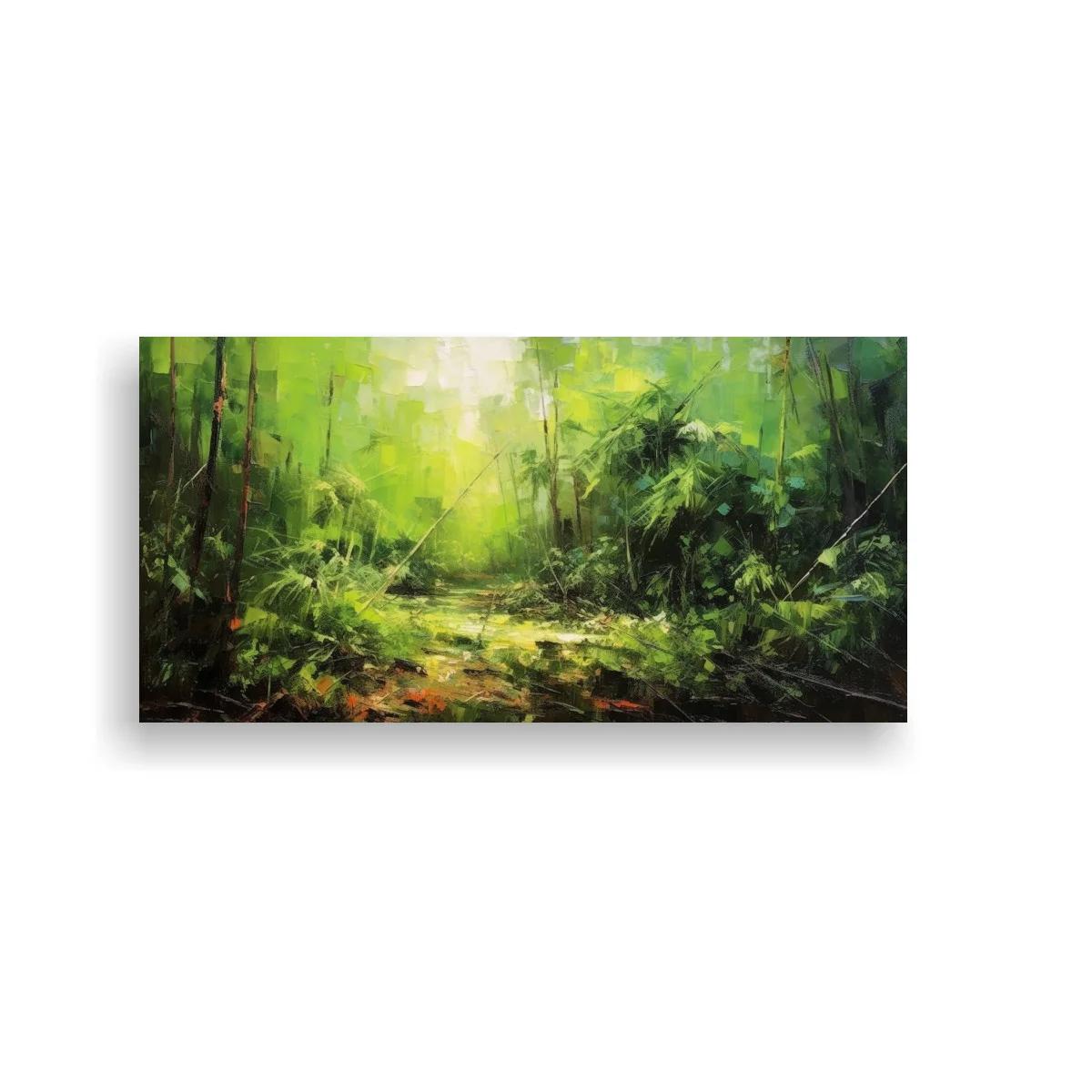 Cuadro sendero en la selva con claro luminoso
