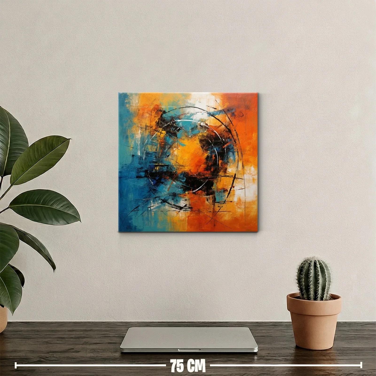 Explosión abstracta en tonos naranja y azul vibrante — miniatura 2