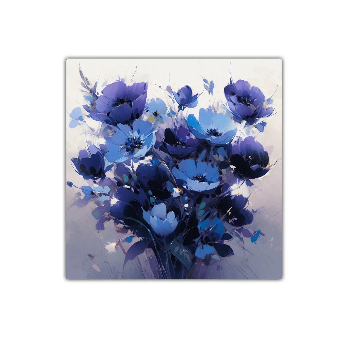 Ramo de flores azules vibrantes con toque artístico — imagen principal