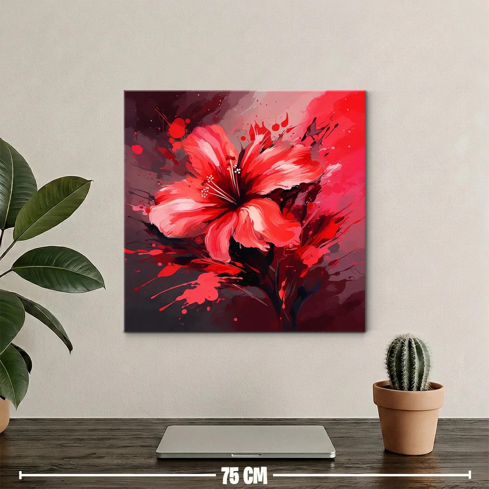 Flor vibrante en tonos rojos y negros vivo — miniatura 2