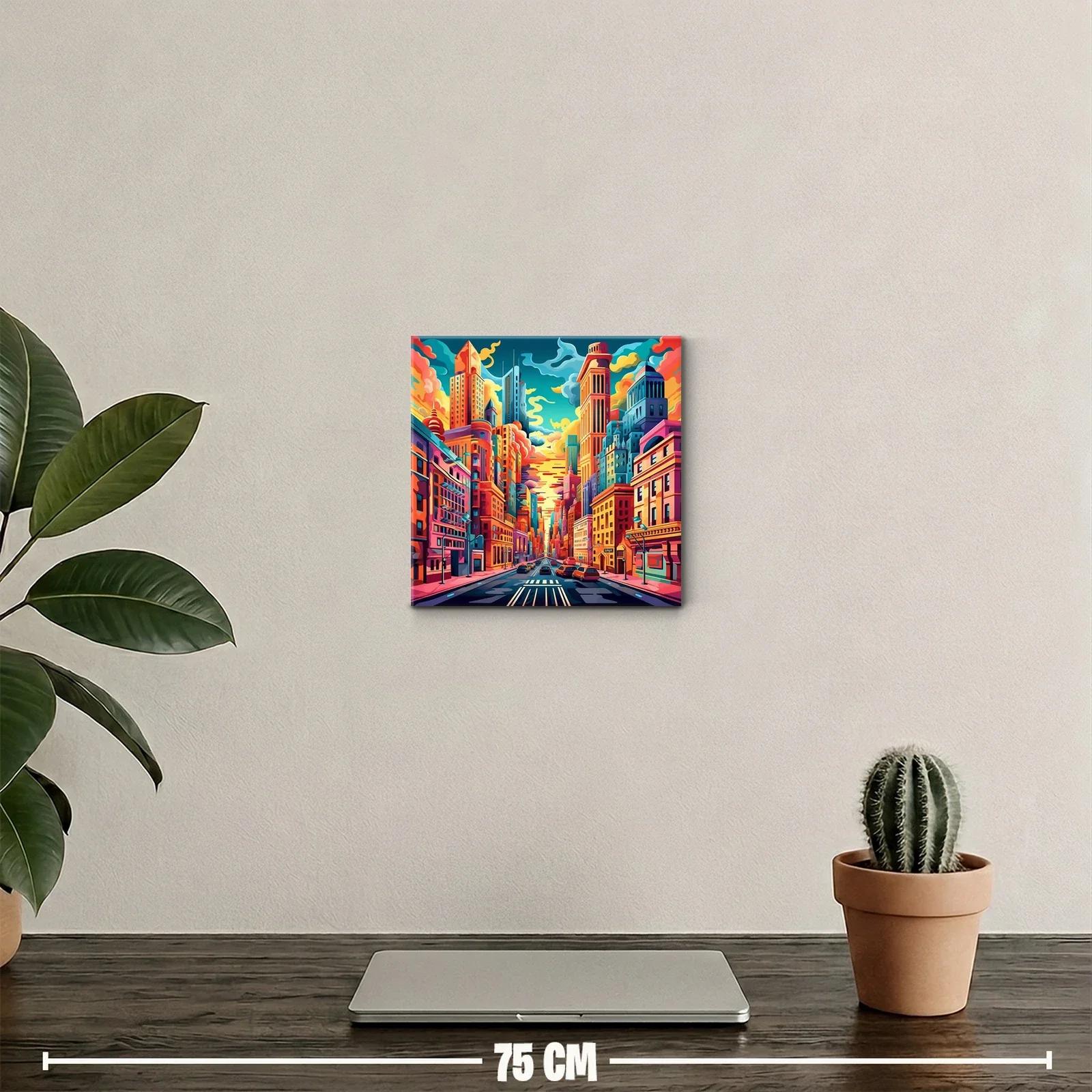 Vibrante paisaje urbano con cielo al atardecer — miniatura 2