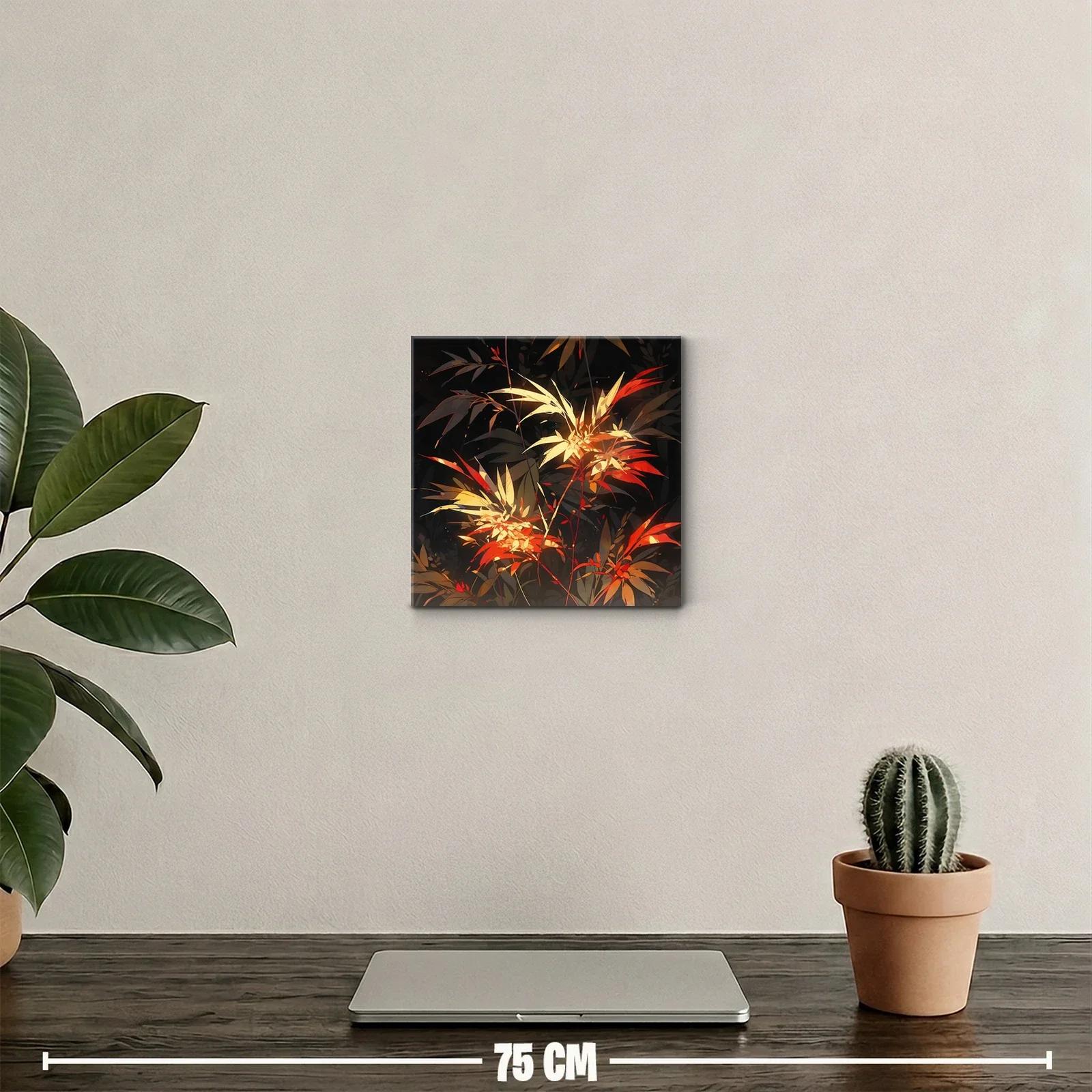 Composición vibrante de hojas en tonos cálidos y oscuros — miniatura 2