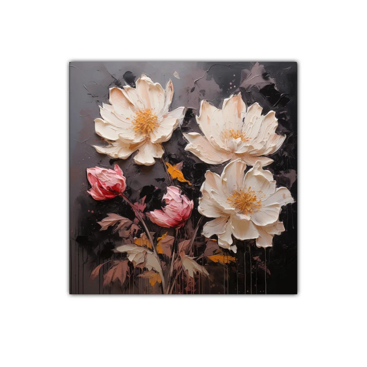 Cuadro decorativo de flores delicadas en tonos neutros y rosas — imagen principal